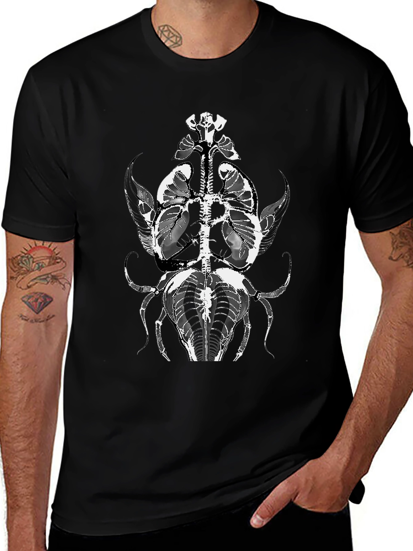 Anatomical Insect Graphic Tee - Black