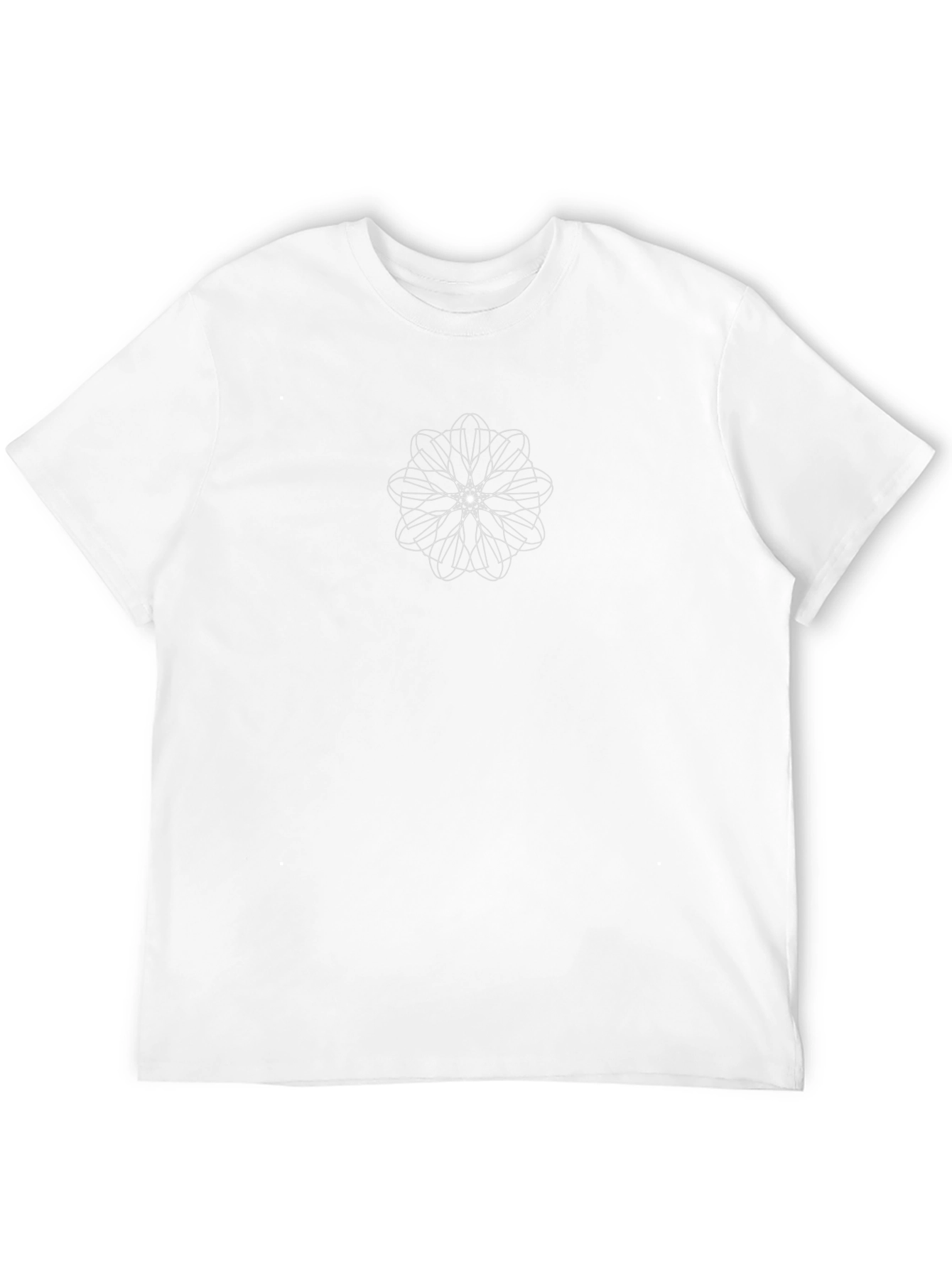 Geometric Flower Graphic Black T-Shirt