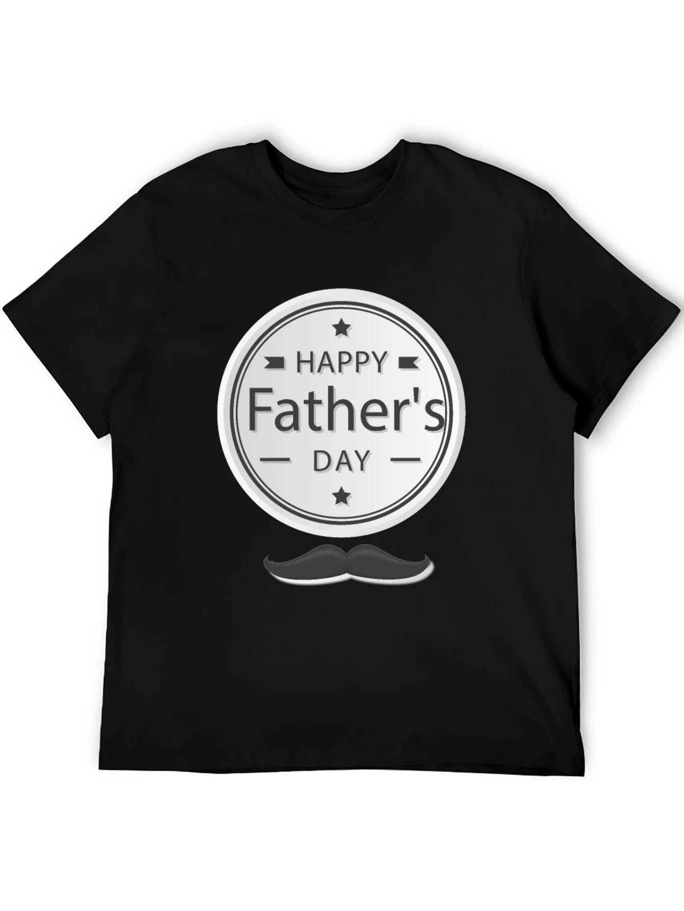 Happy Fathers Day T-Shirt - Mustache Design