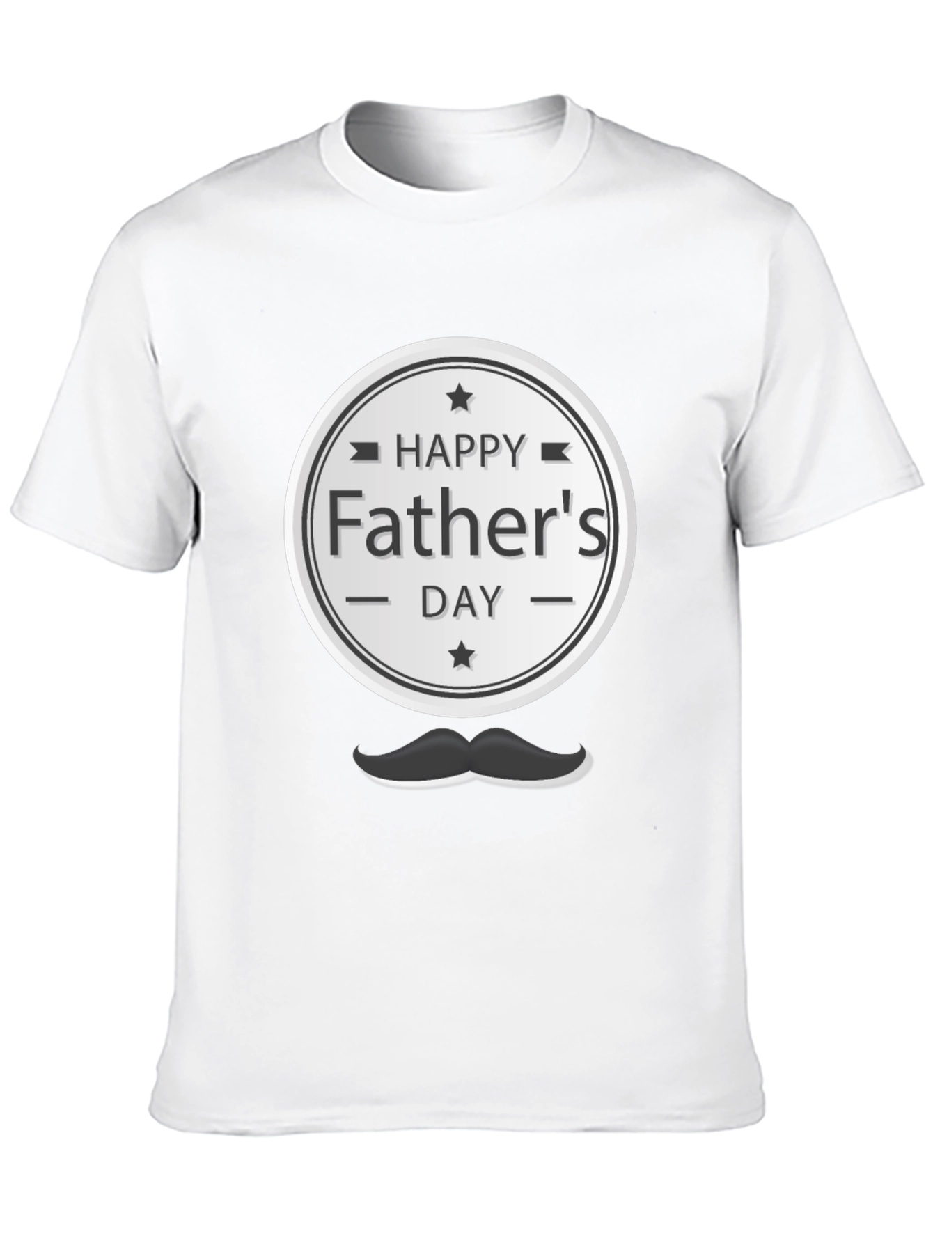 Happy Fathers Day T-Shirt - Mustache Design