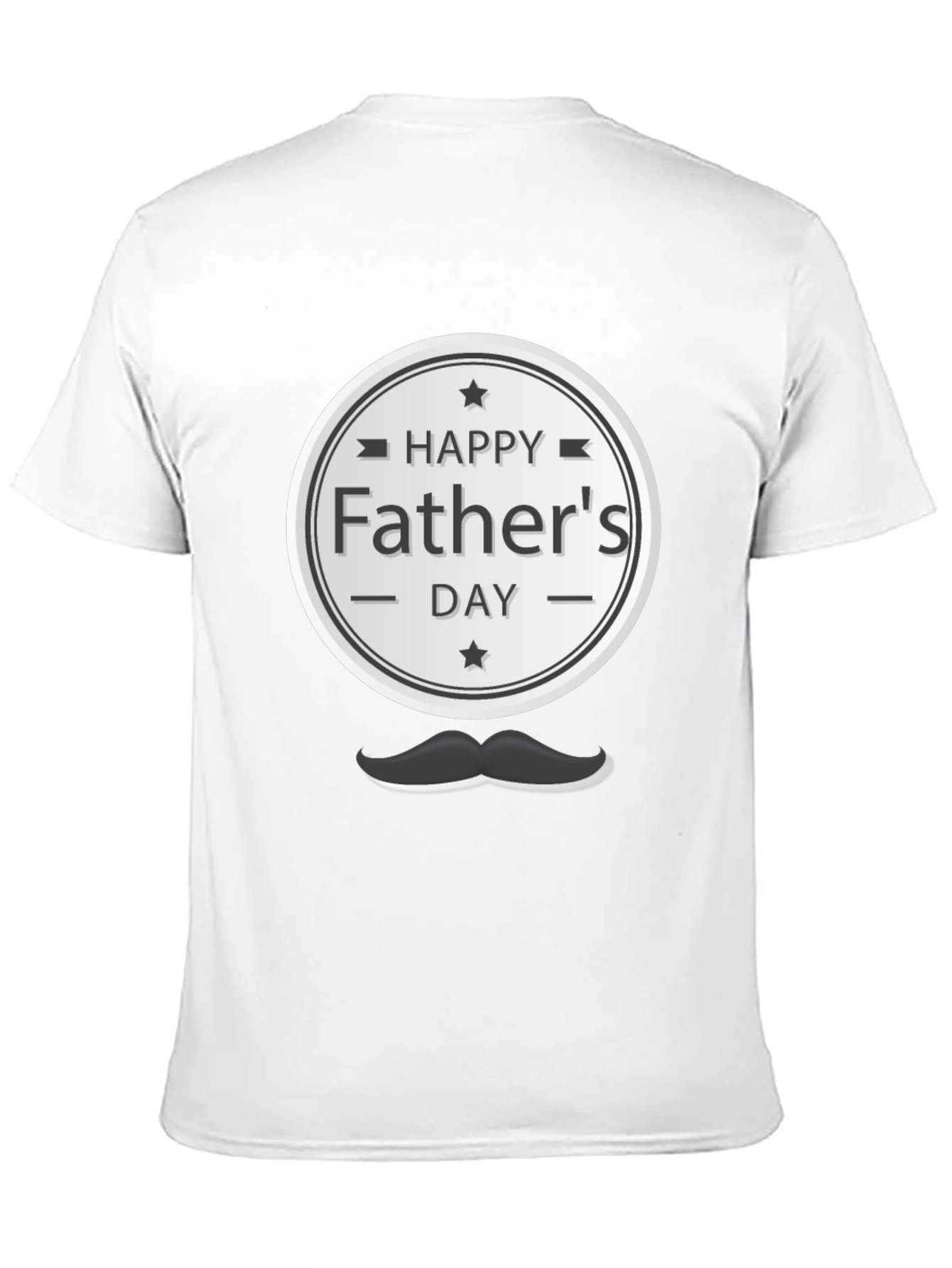 Happy Fathers Day T-Shirt - Mustache Design