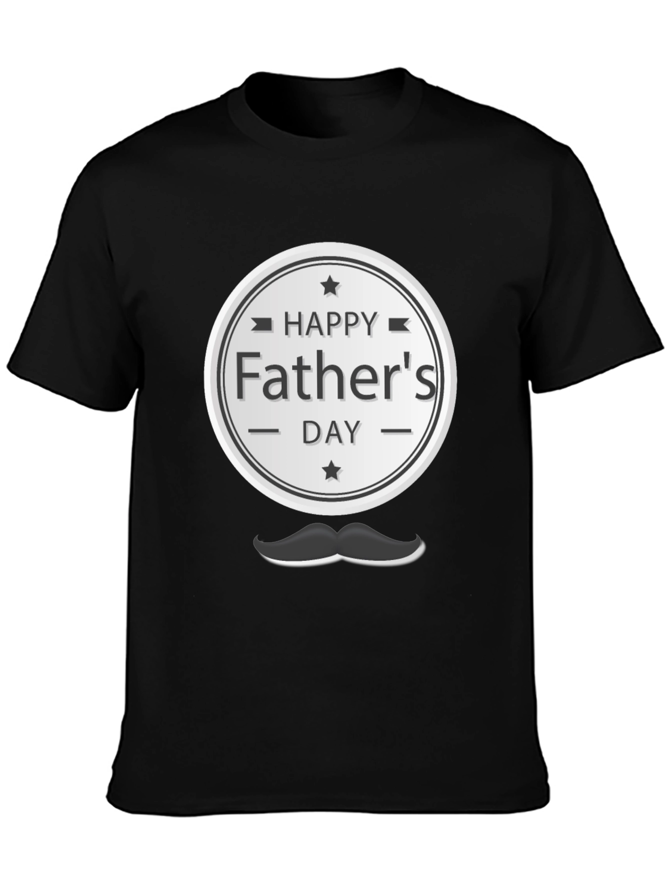 Happy Fathers Day T-Shirt - Mustache Design