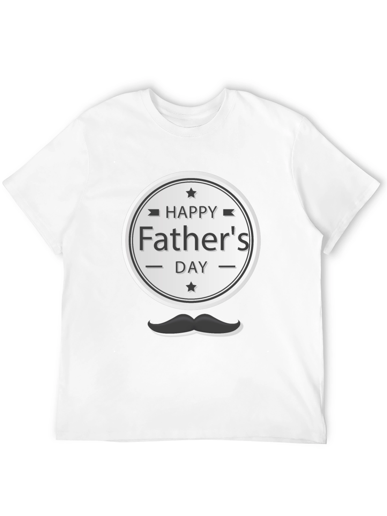 Happy Fathers Day T-Shirt - Mustache Design