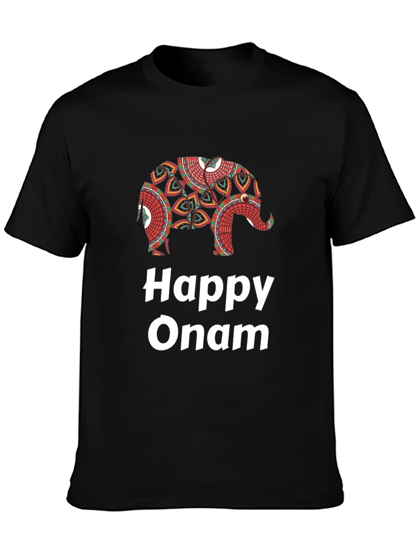Happy Onam Elephant Graphic T-Shirt
