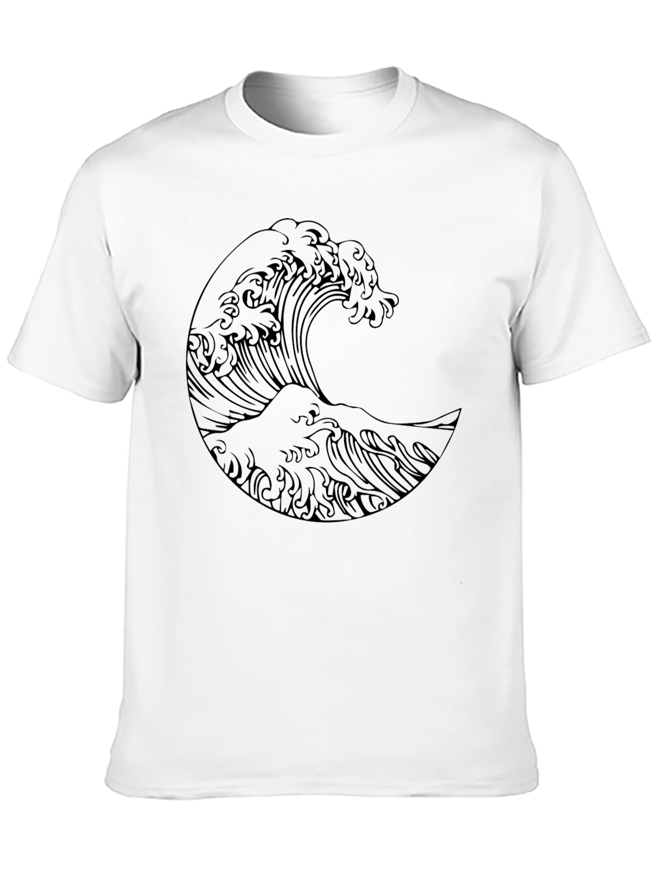 Great Wave Graphic Tee - Stylish Black T-Shirt