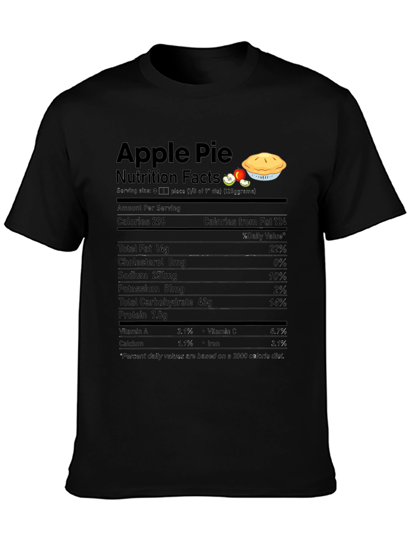 Apple Pie Nutrition Facts Graphic T-Shirt