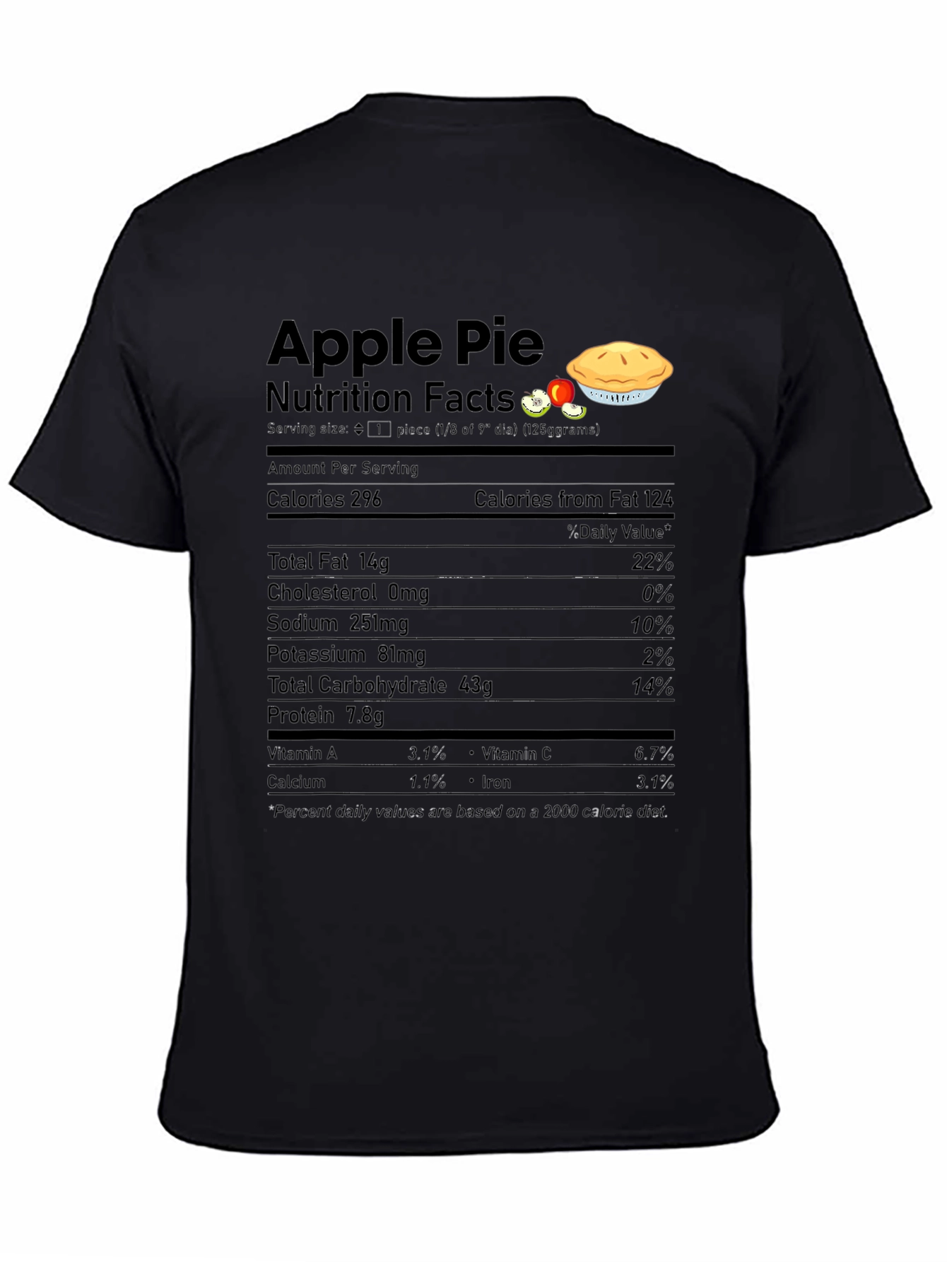 Apple Pie Nutrition Facts Graphic T-Shirt