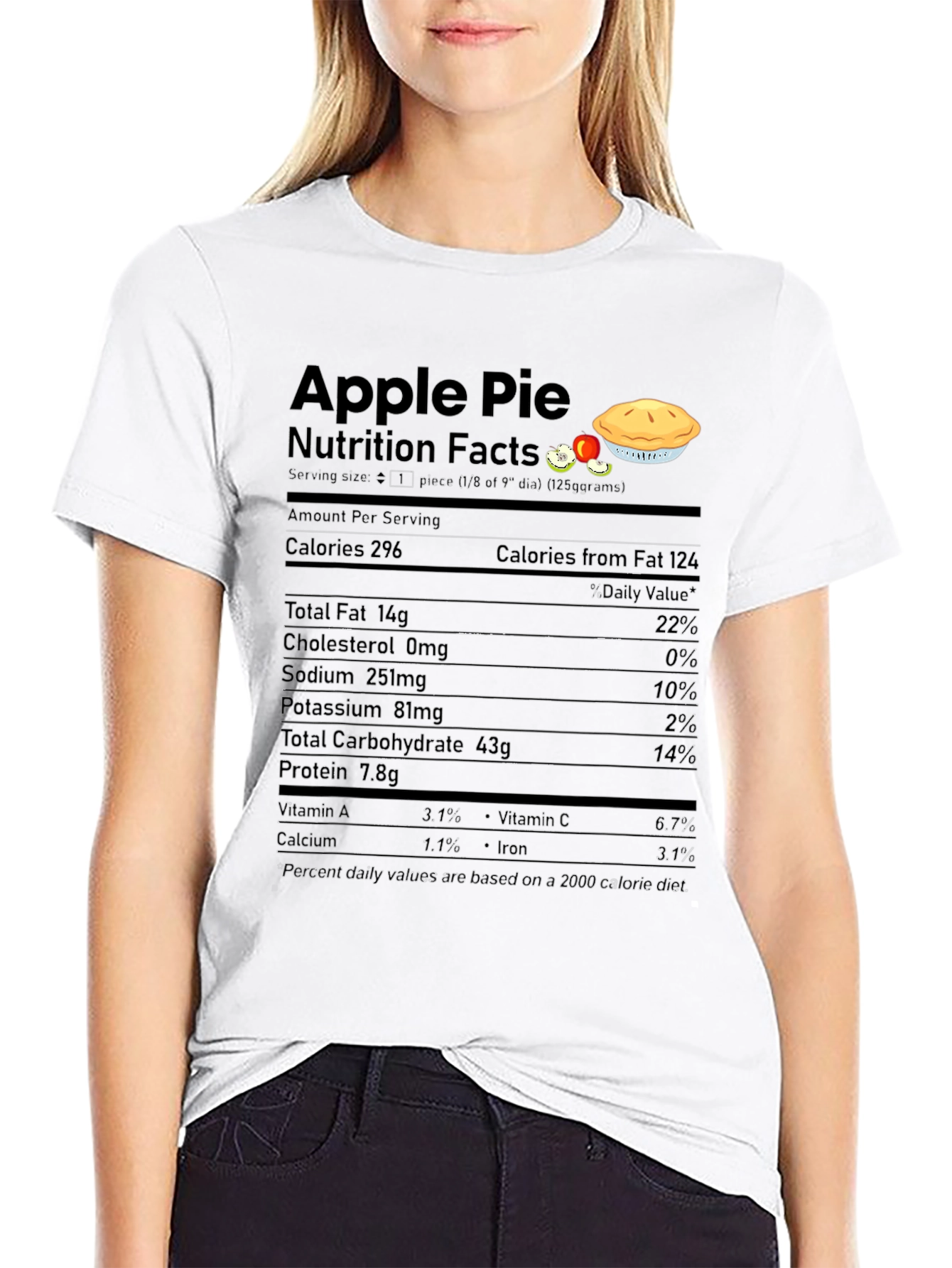 Apple Pie Nutrition Facts Graphic T-Shirt