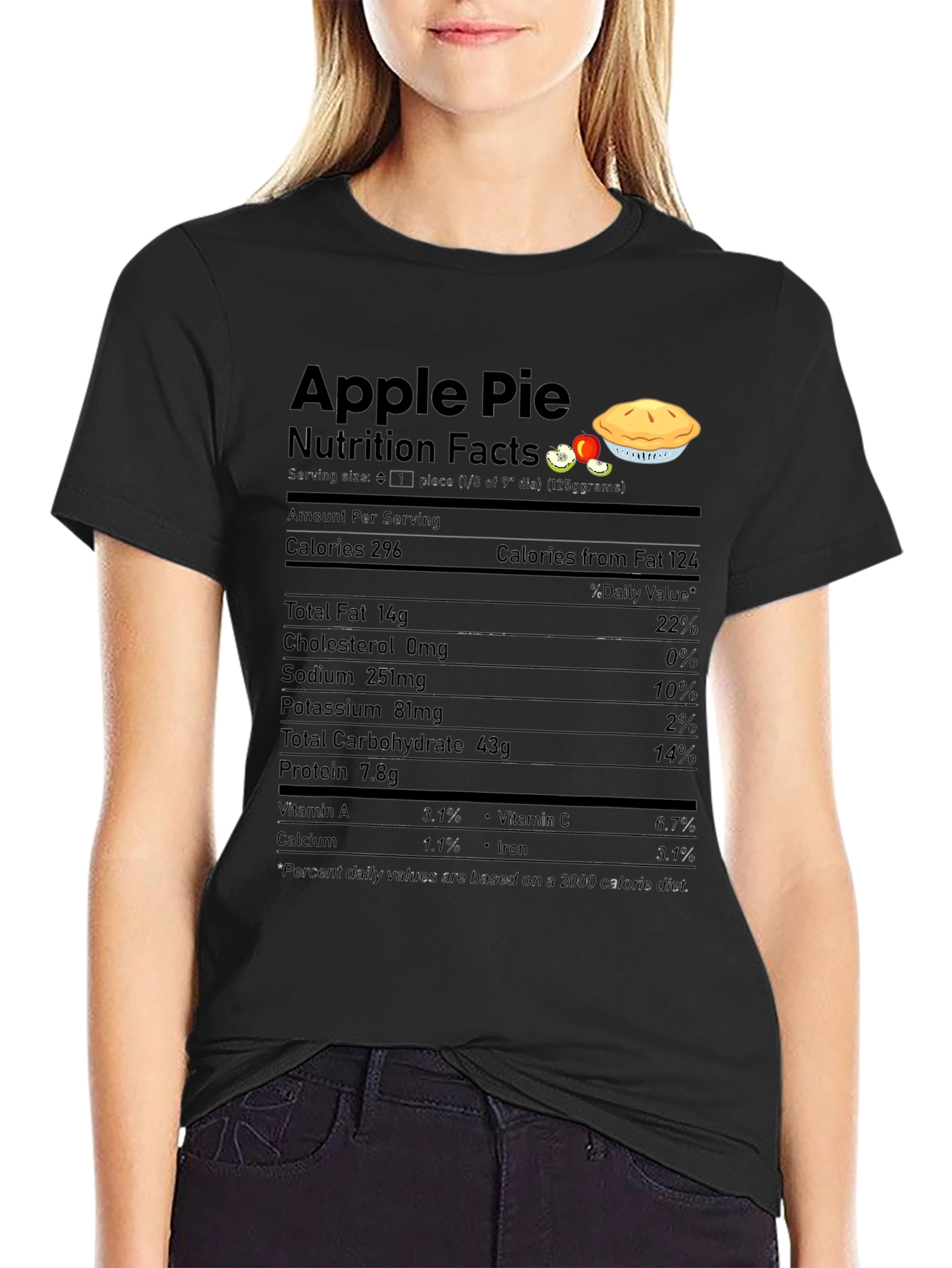 Apple Pie Nutrition Facts Graphic T-Shirt