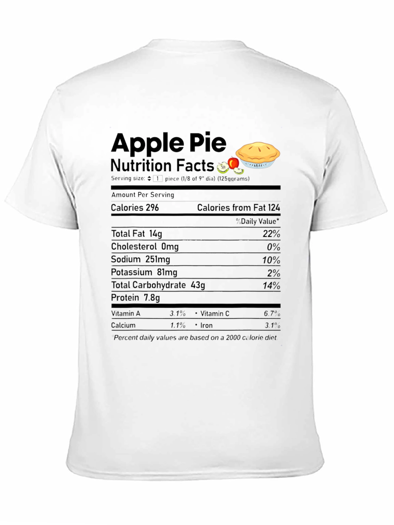 Apple Pie Nutrition Facts Graphic T-Shirt