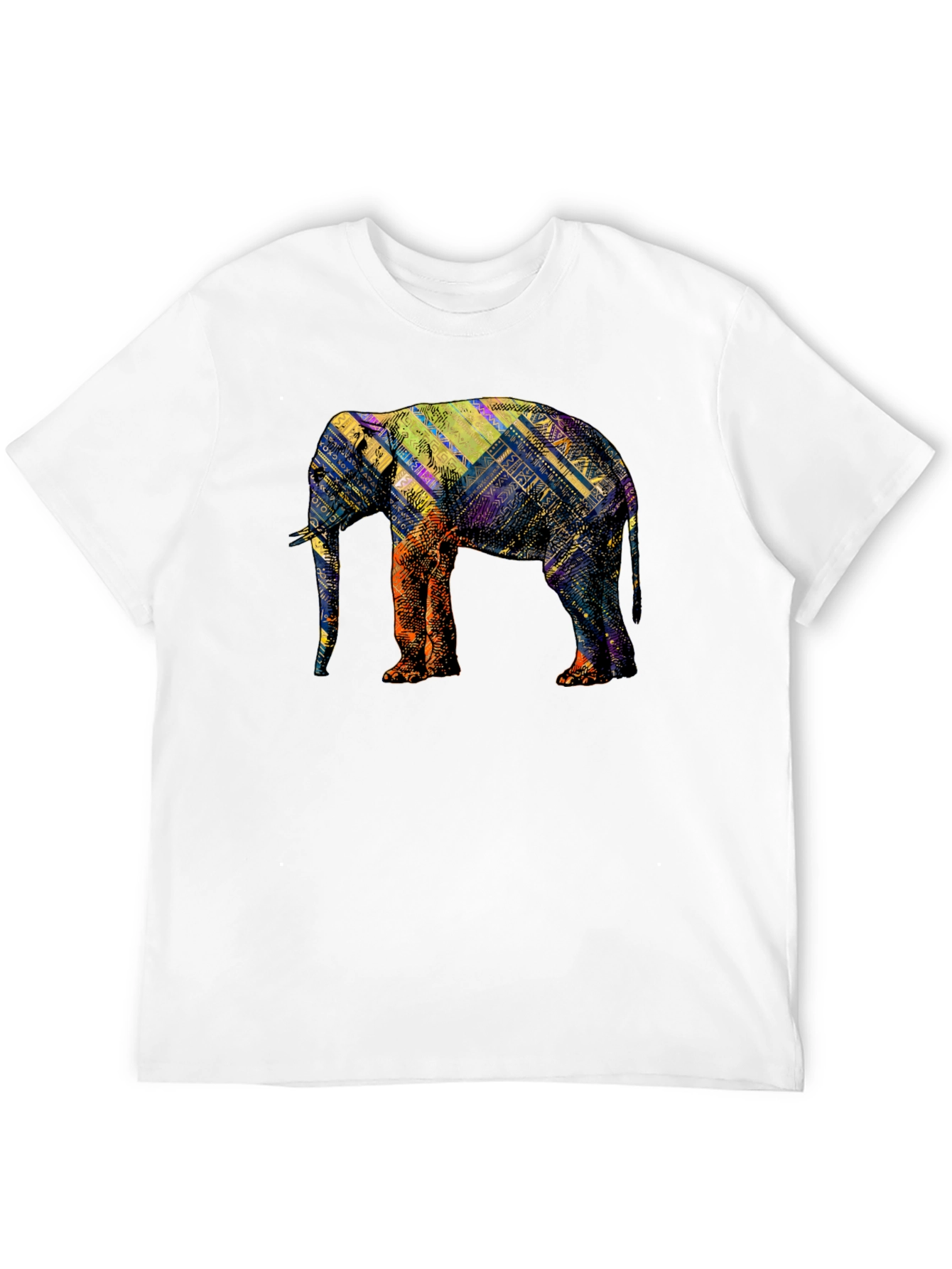 Abstract Elephant Graphic Black T-Shirt