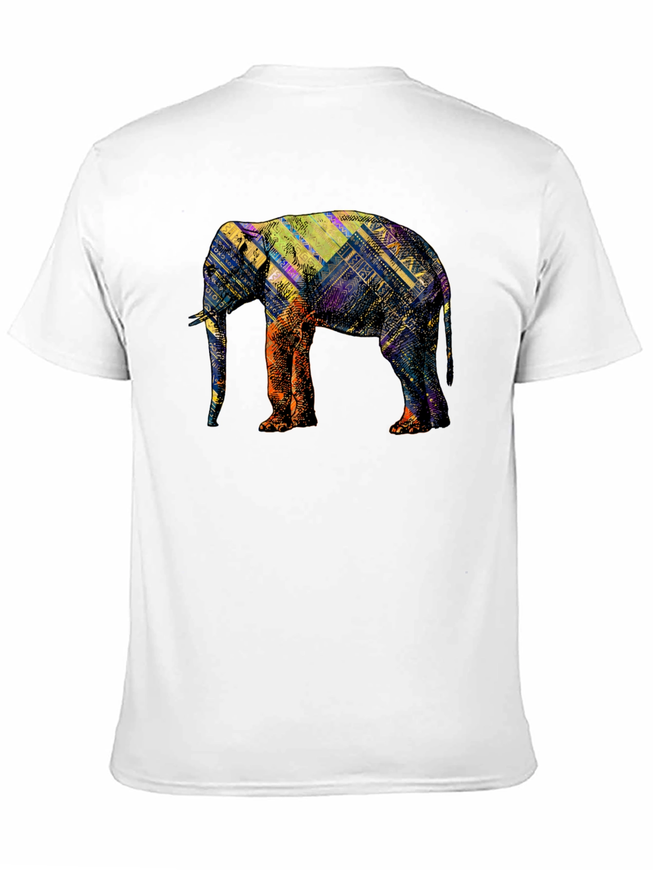 Abstract Elephant Graphic Black T-Shirt