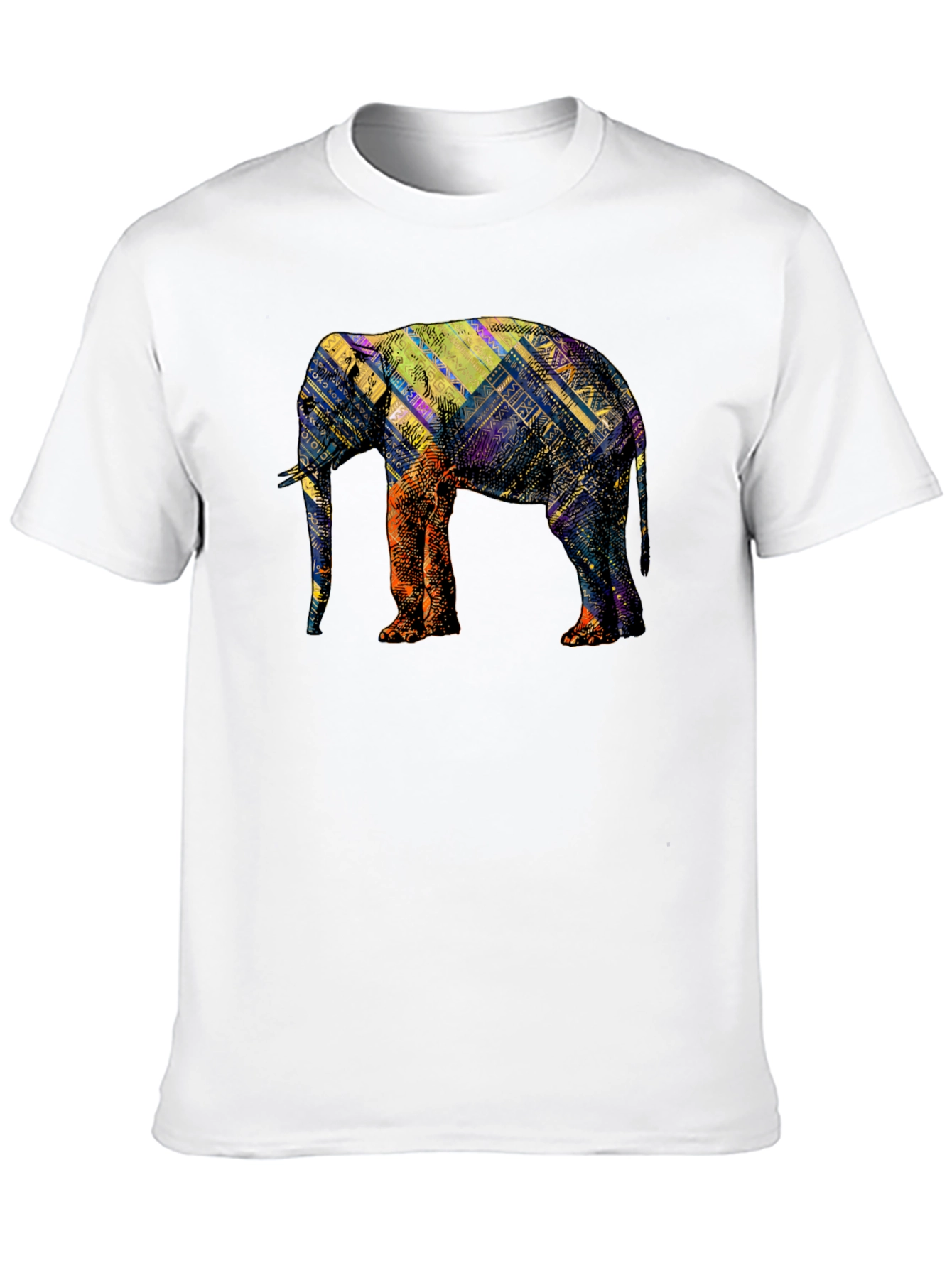 Abstract Elephant Graphic Black T-Shirt
