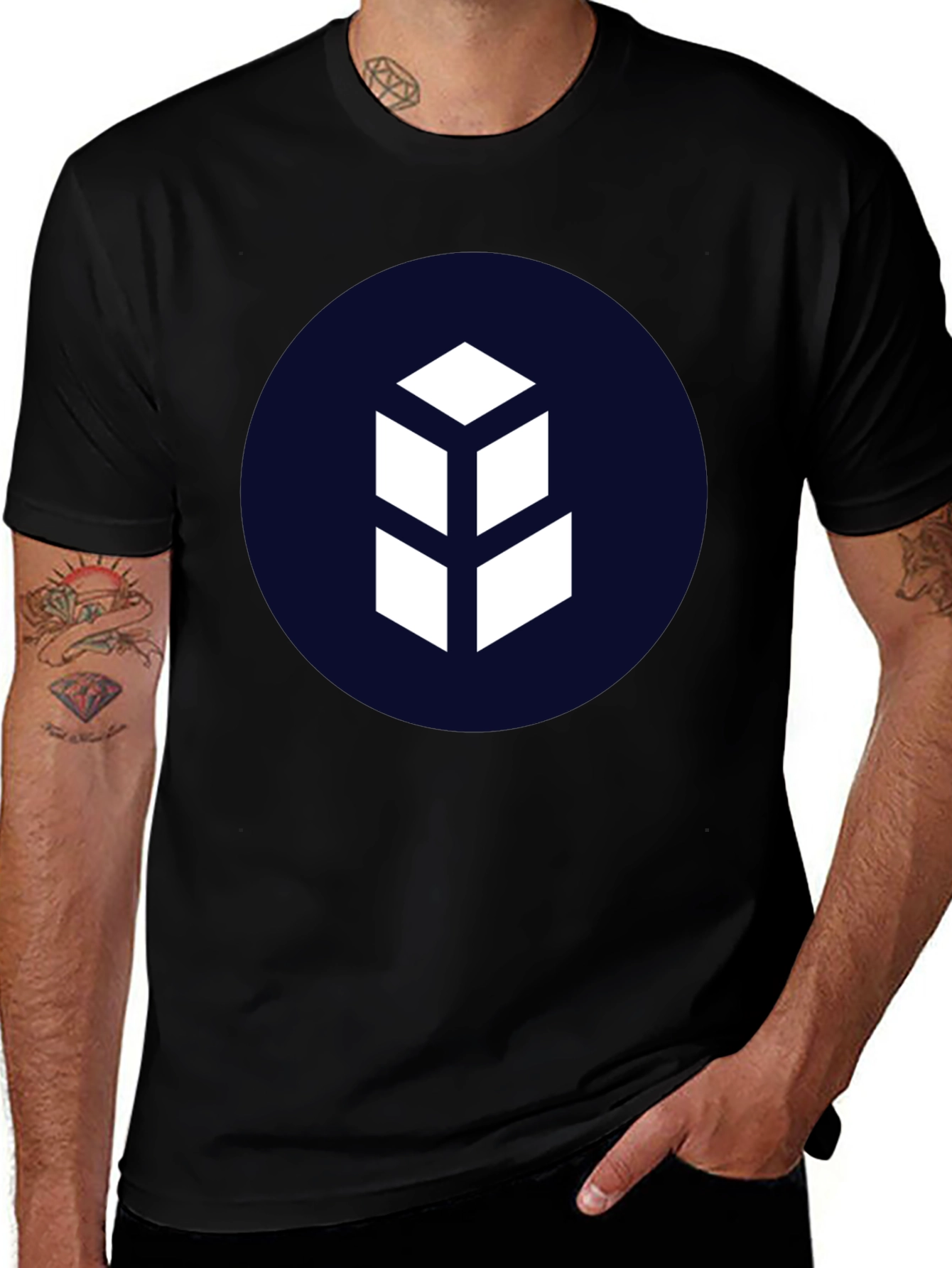 Geometric Logo Black T-Shirt