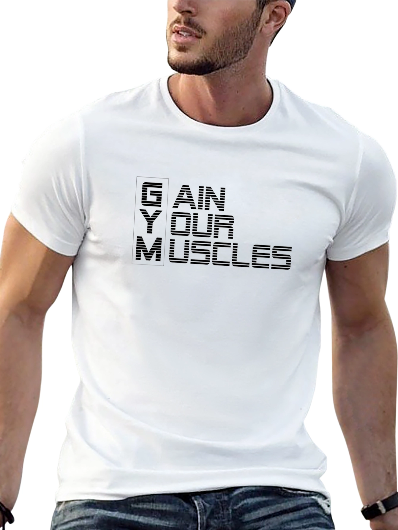 Gain Your Muscles Black T-Shirt