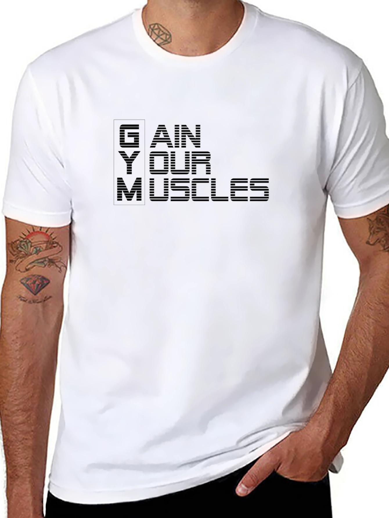 Gain Your Muscles Black T-Shirt