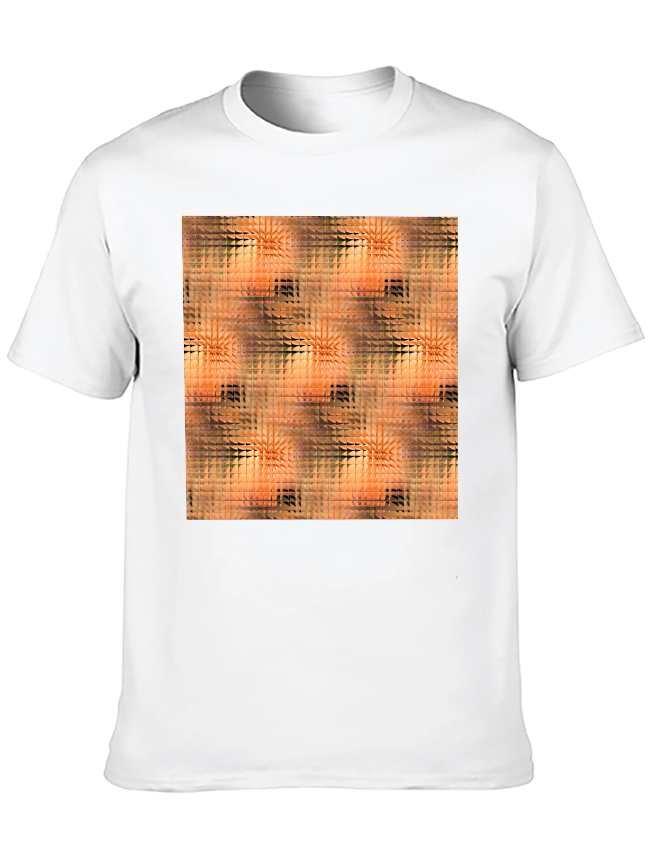 Geometric Triangle Pattern Black T-Shirt