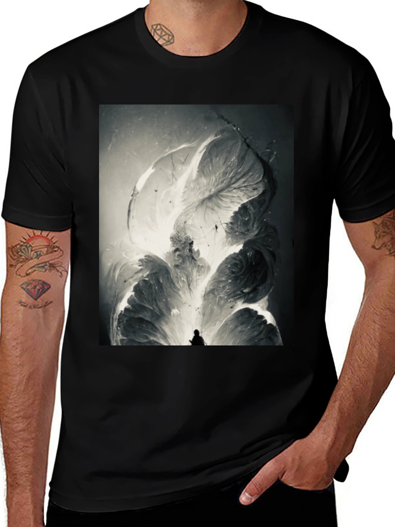 Abstract Art Black T-Shirt - Unique Graphic Tee