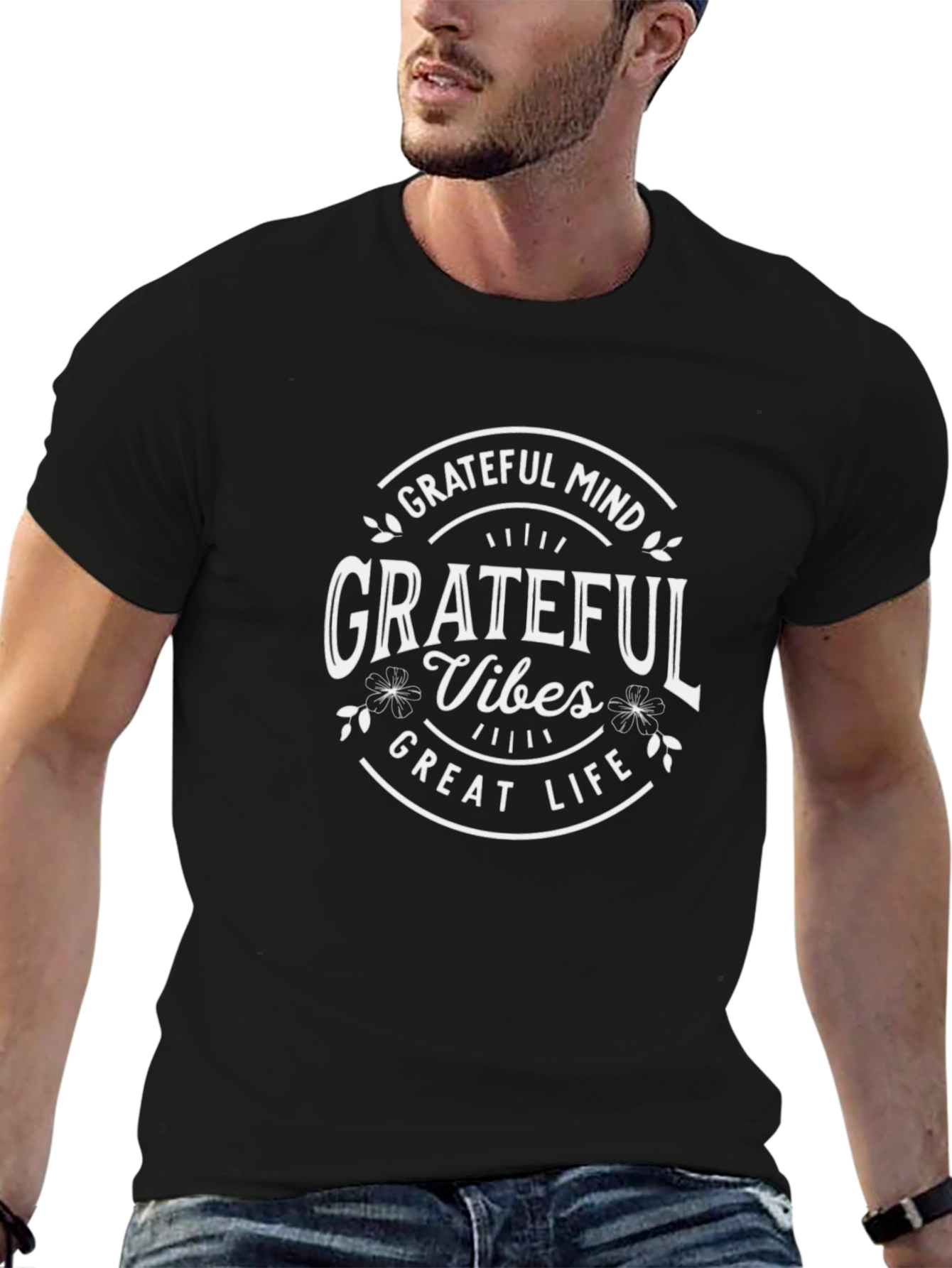 Grateful Vibes Graphic Tee - Black