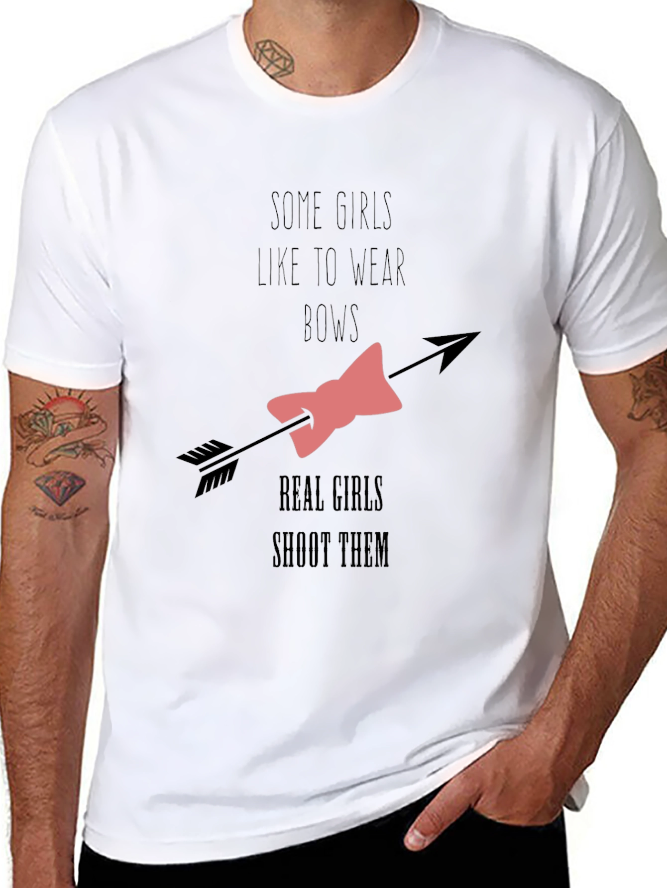 Archer Girls Bow T-Shirt - Black Cotton Tee