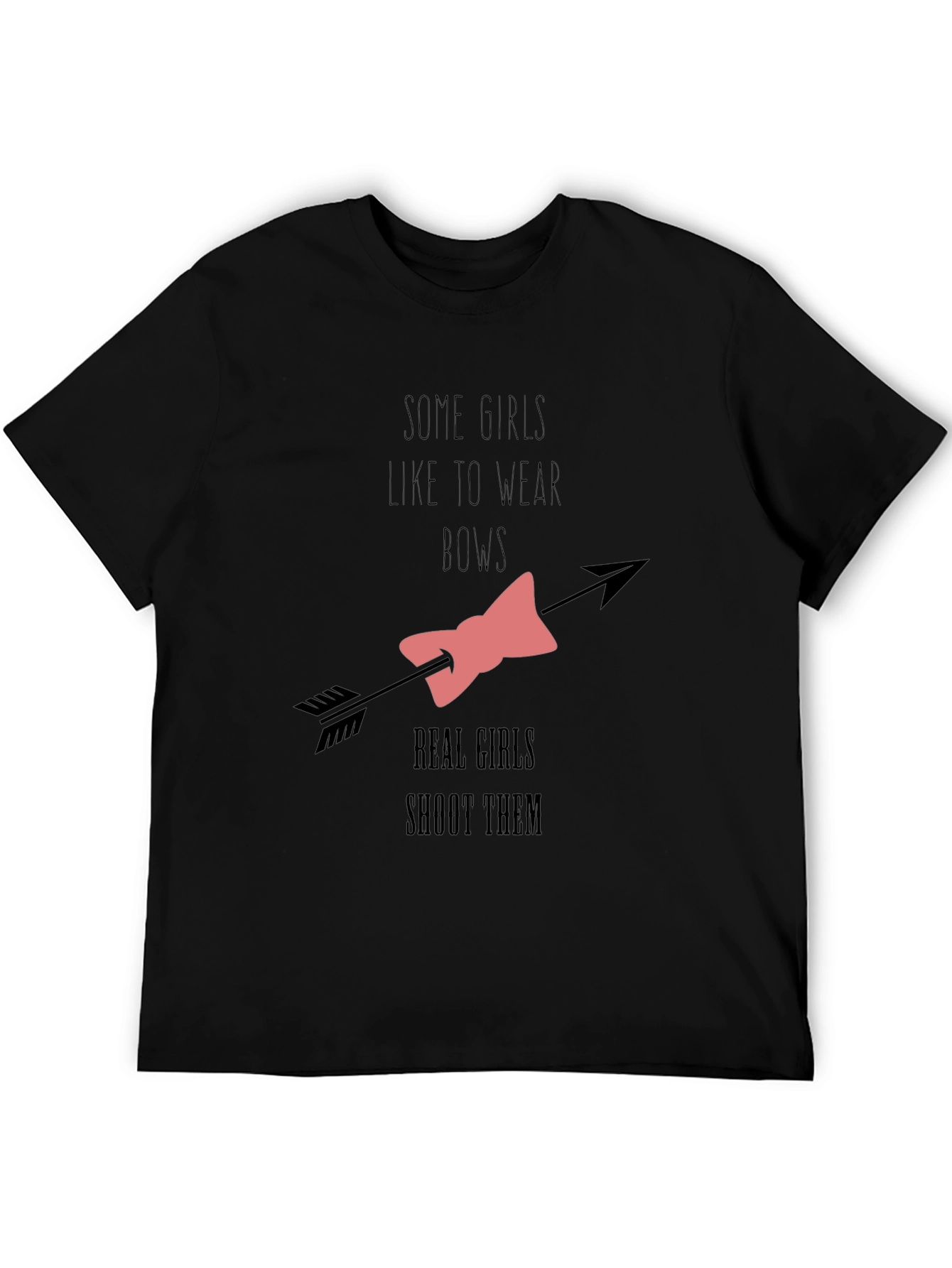 Archer Girls Bow T-Shirt - Black Cotton Tee
