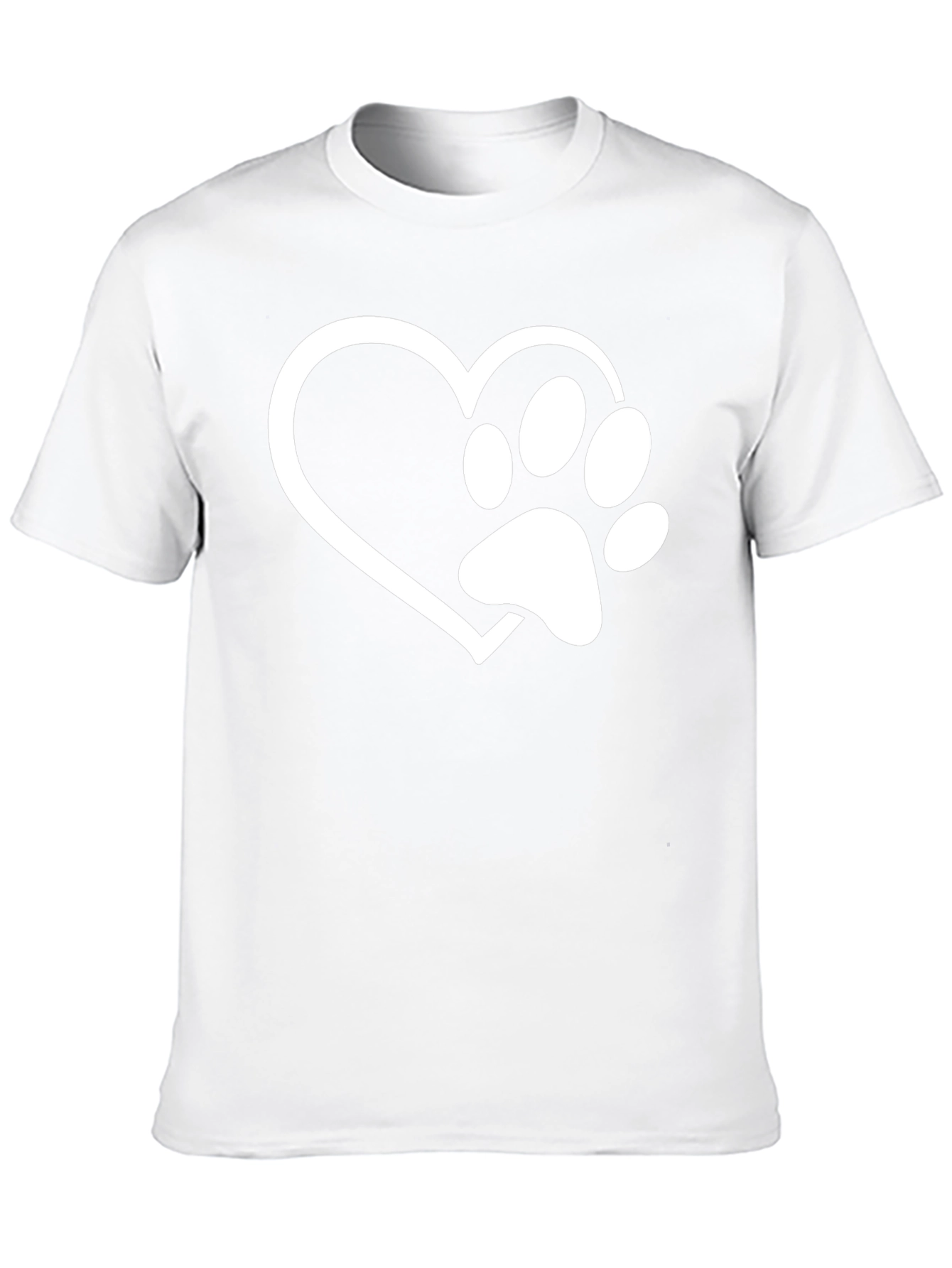 Heart Paw Print Black T-Shirt