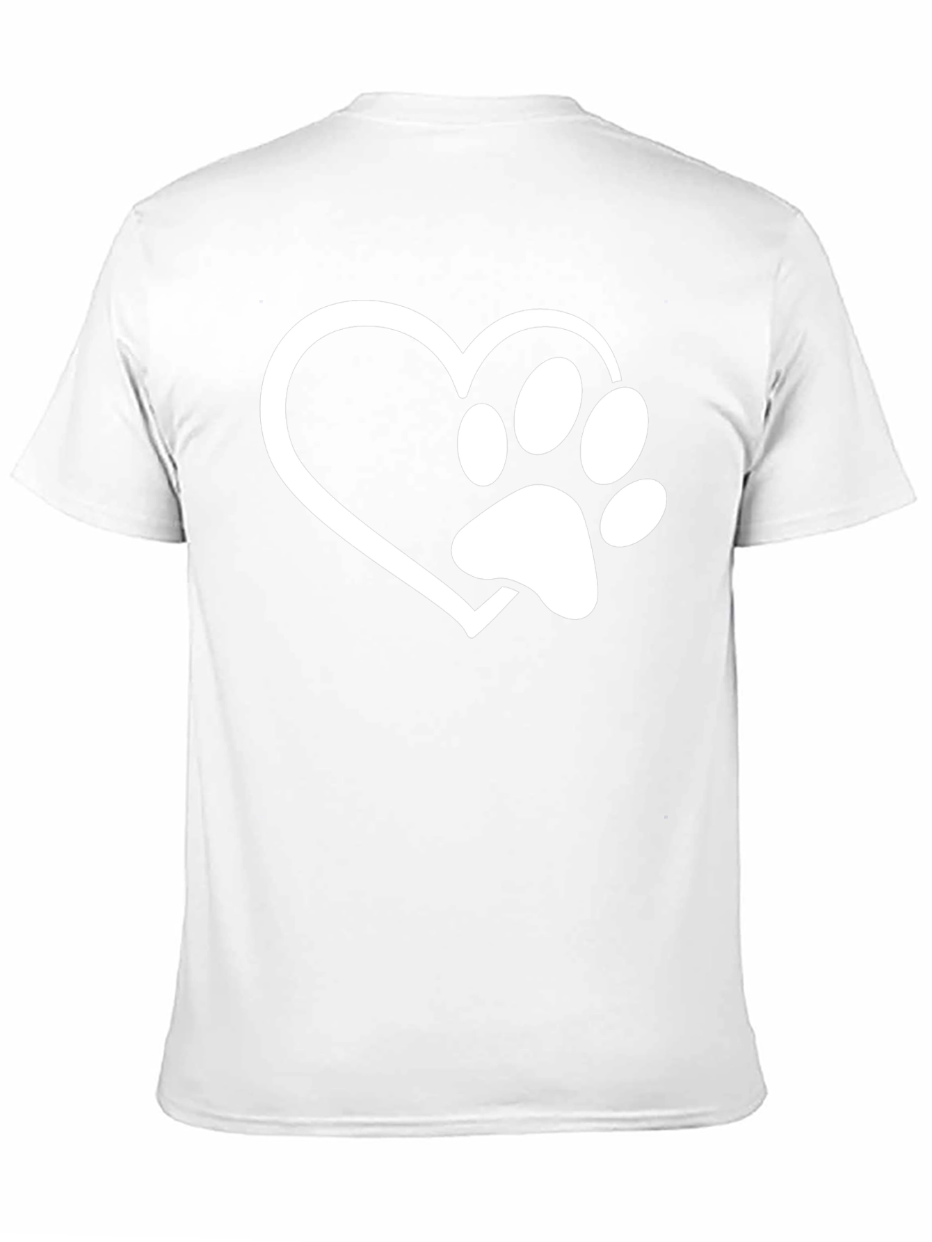 Heart Paw Print Black T-Shirt