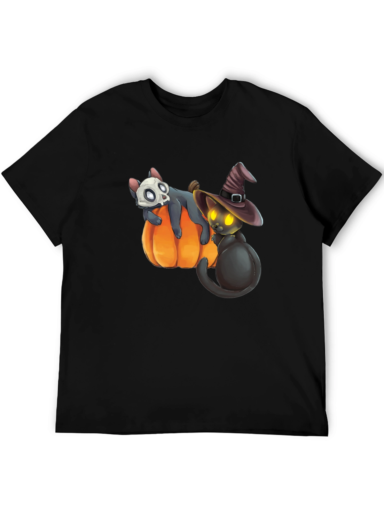 Halloween Cats on Pumpkin T-Shirt