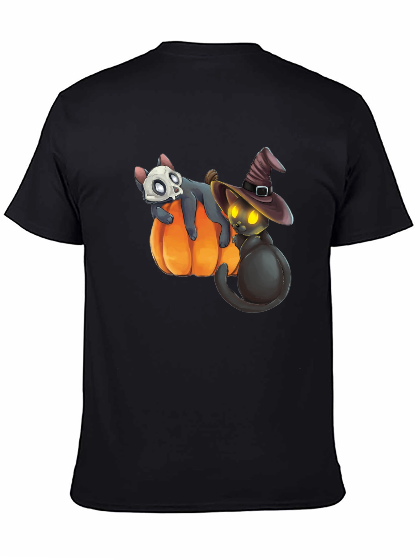 Halloween Cats on Pumpkin T-Shirt