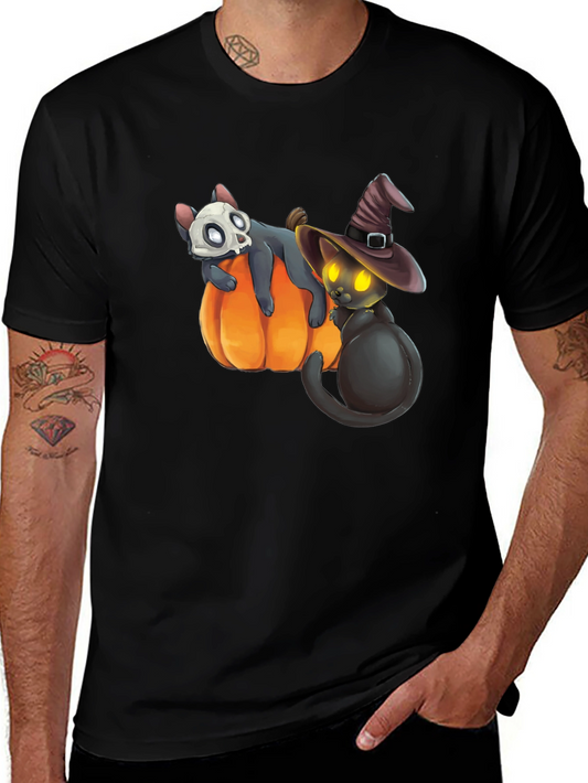 Halloween Cats on Pumpkin T-Shirt