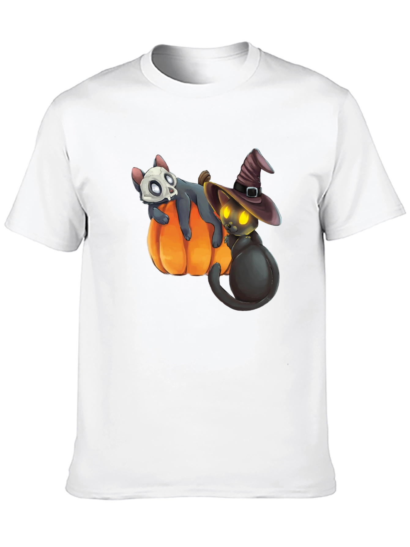 Halloween Cats on Pumpkin T-Shirt