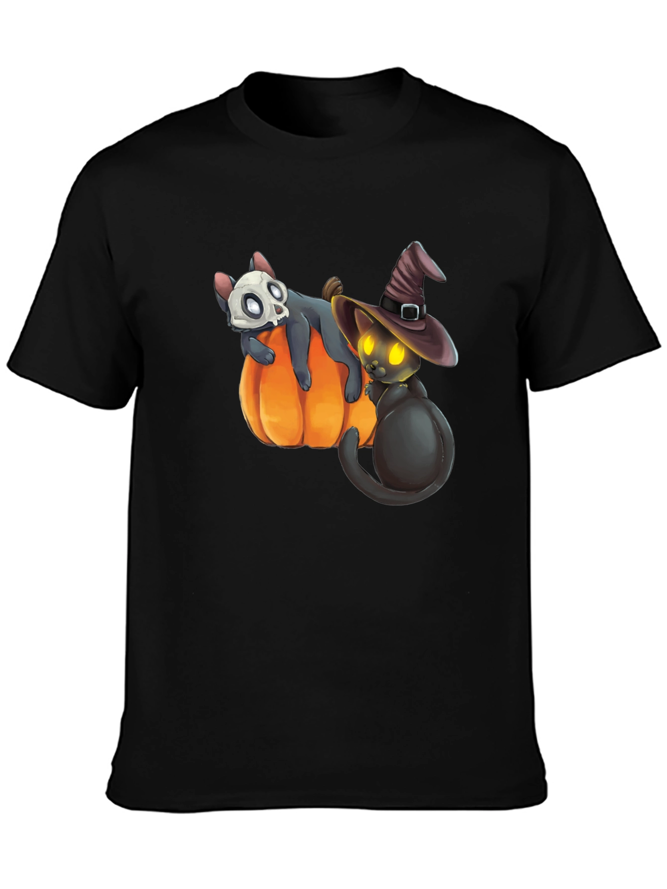 Halloween Cats on Pumpkin T-Shirt