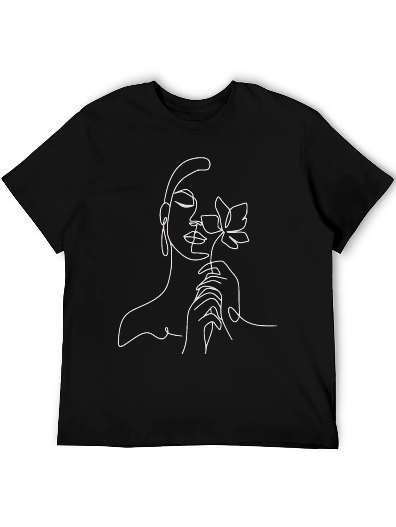 Abstract Woman & Flower Graphic T-Shirt