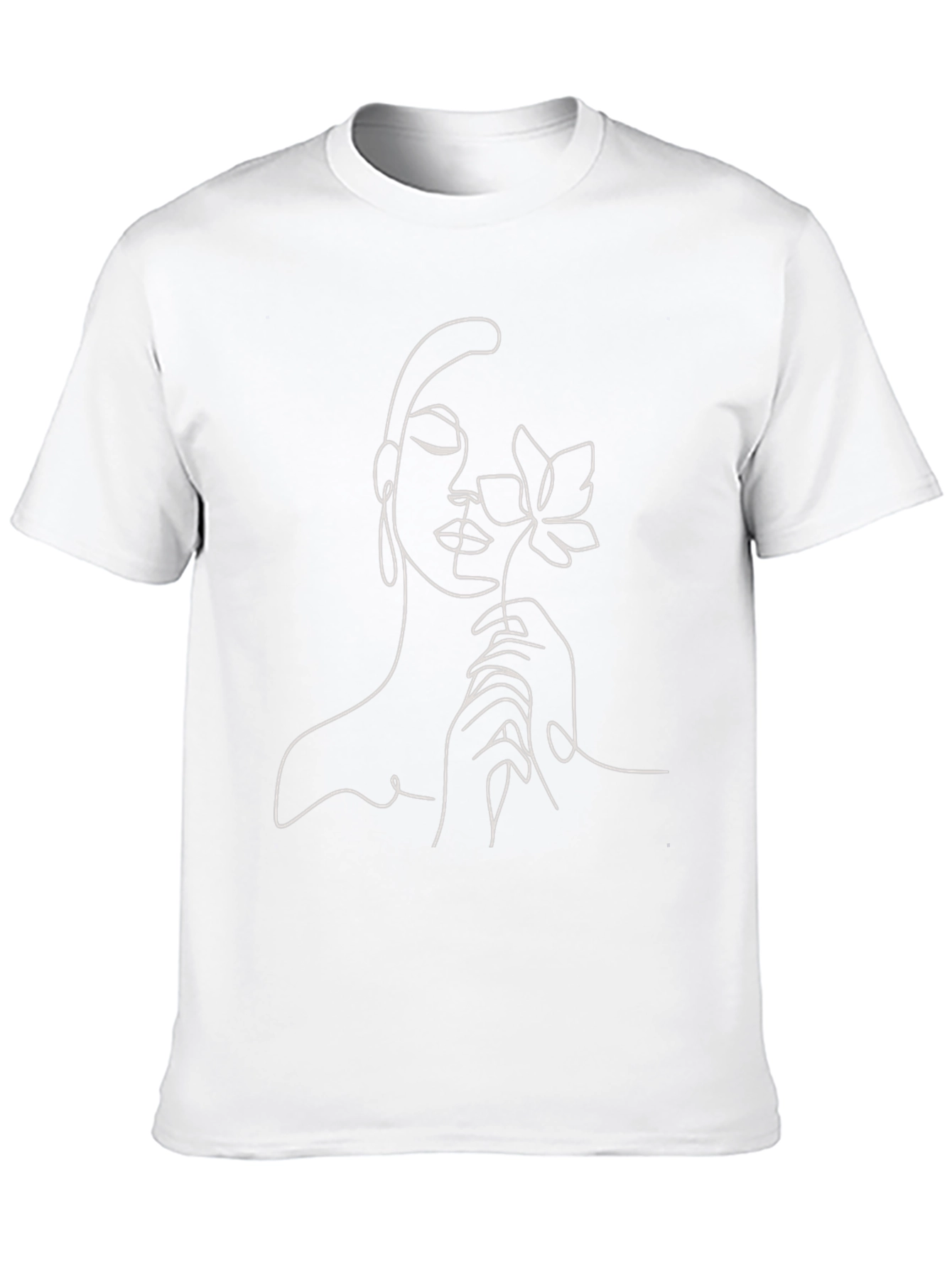 Abstract Woman & Flower Graphic T-Shirt