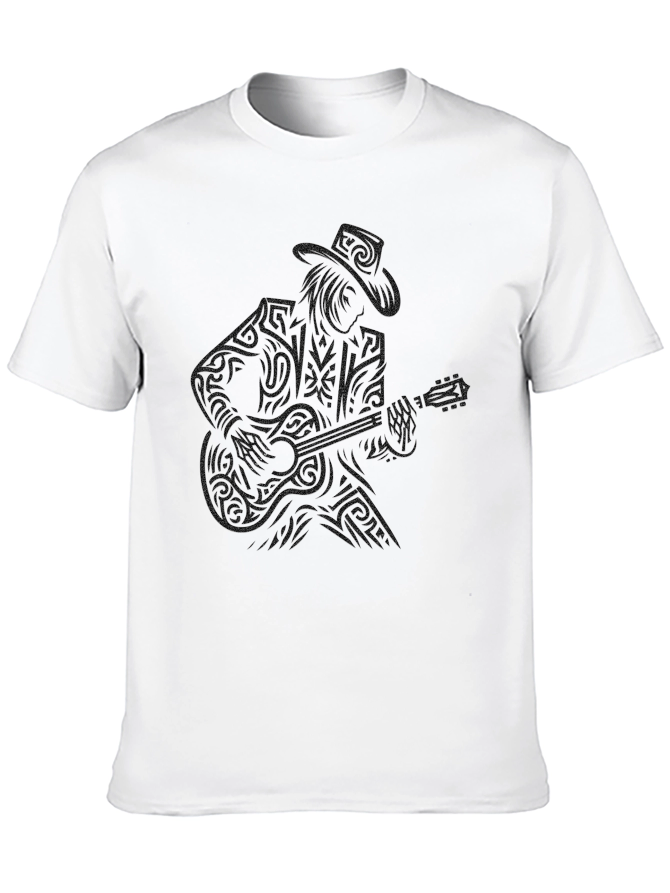Guitar Man Graphic Tee - Black Casual T-Shirt