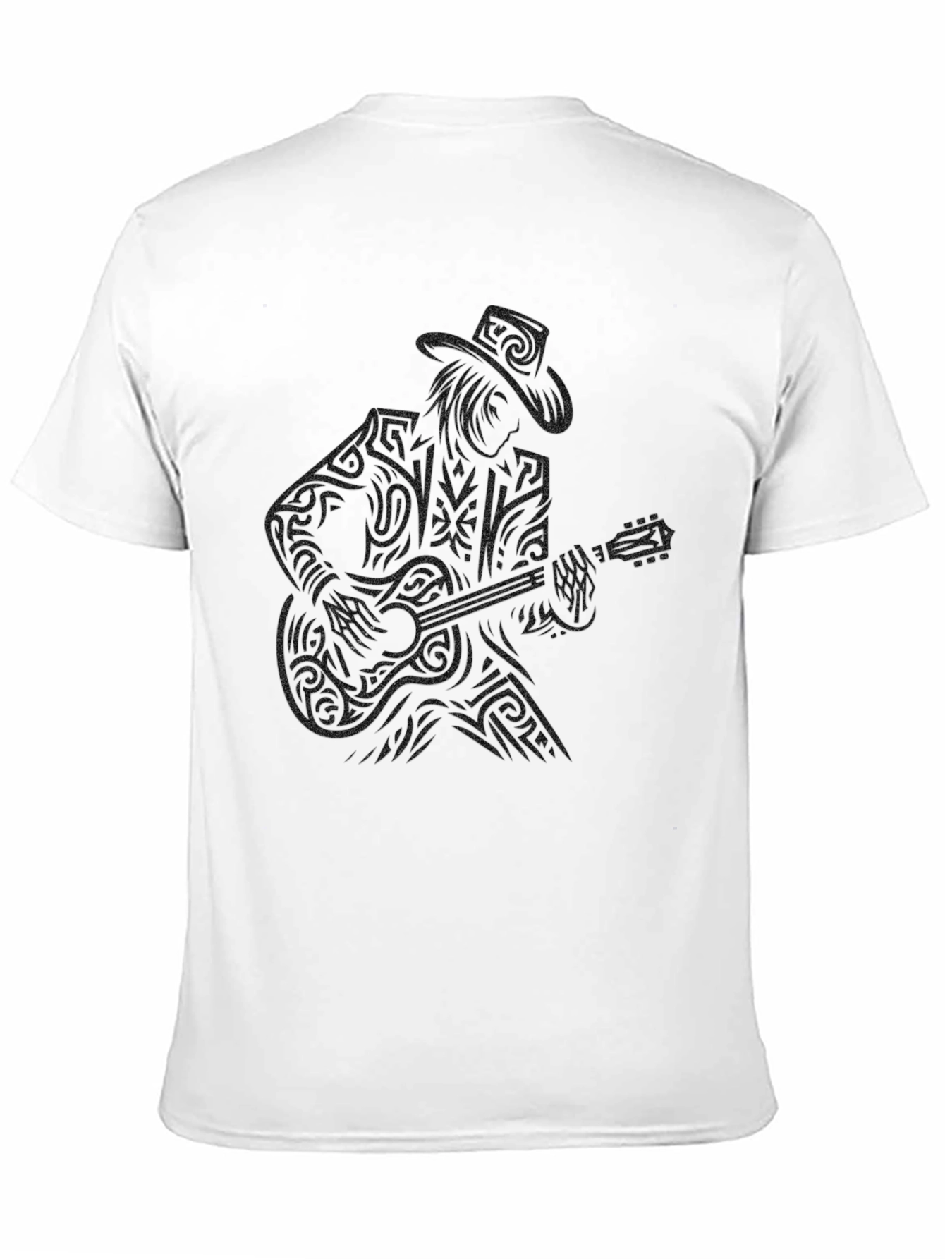Guitar Man Graphic Tee - Black Casual T-Shirt