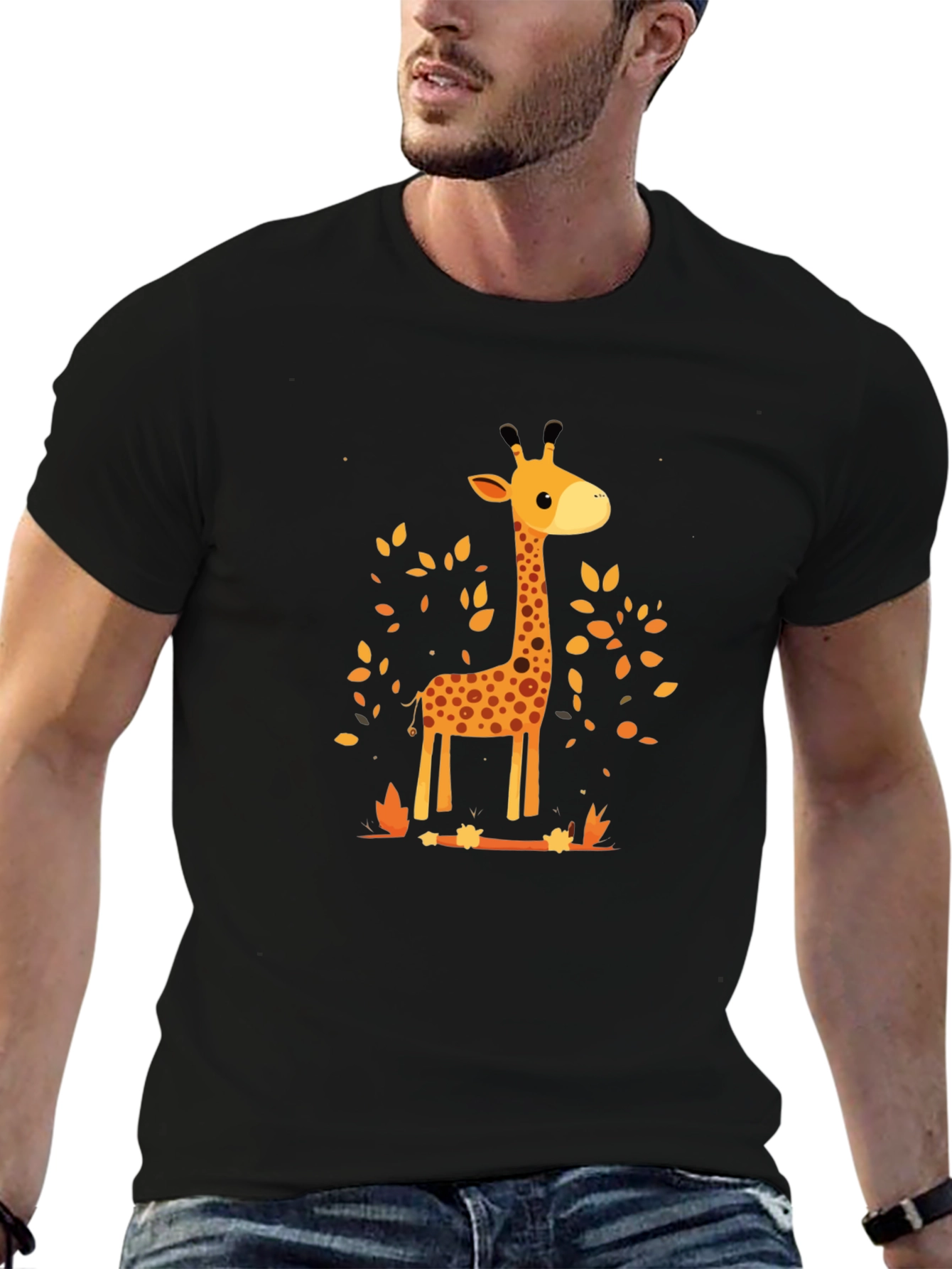Giraffe Print Crewneck T-Shirt