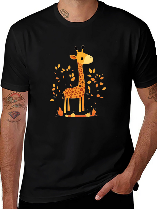 Giraffe Print Crewneck T-Shirt