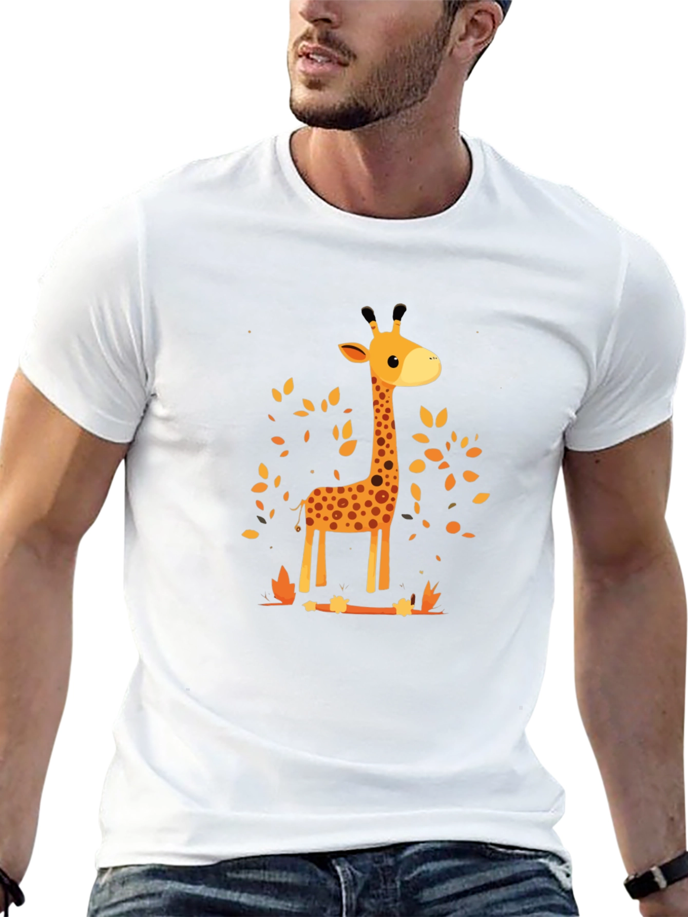 Giraffe Print Crewneck T-Shirt