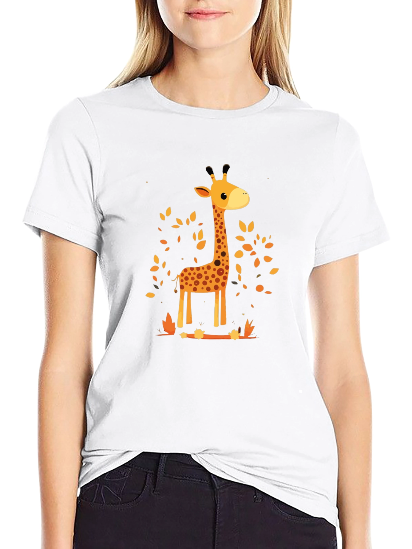Giraffe Print Crewneck T-Shirt