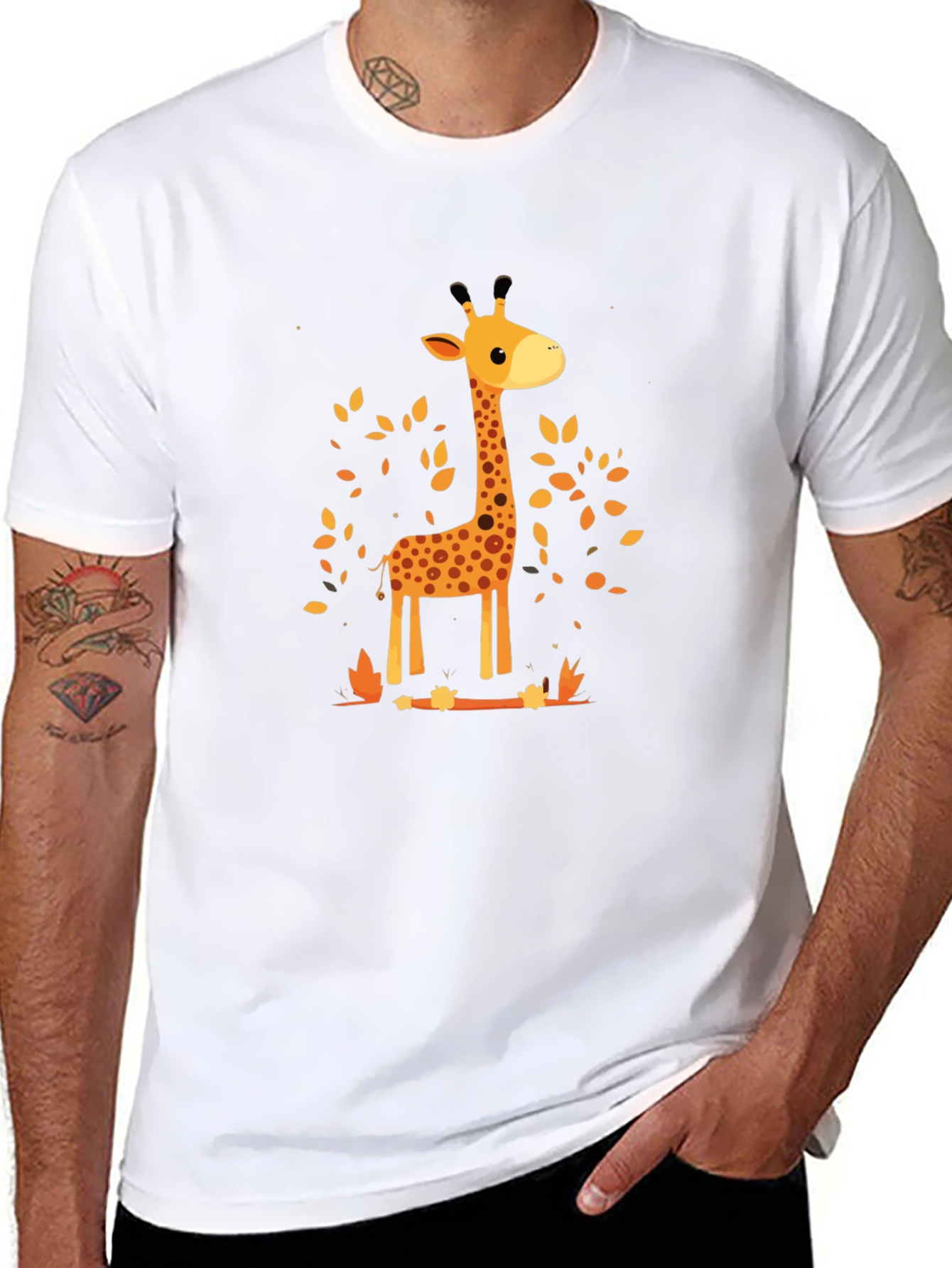 Giraffe Print Crewneck T-Shirt