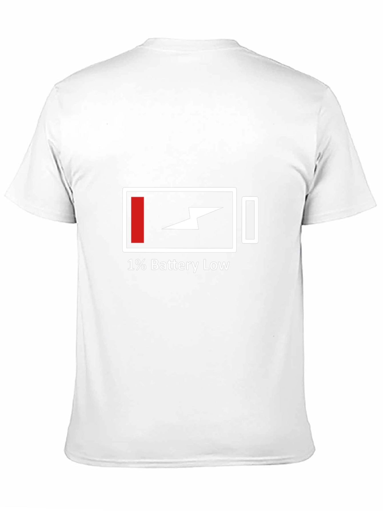 1% Battery Low Funny Graphic Tee