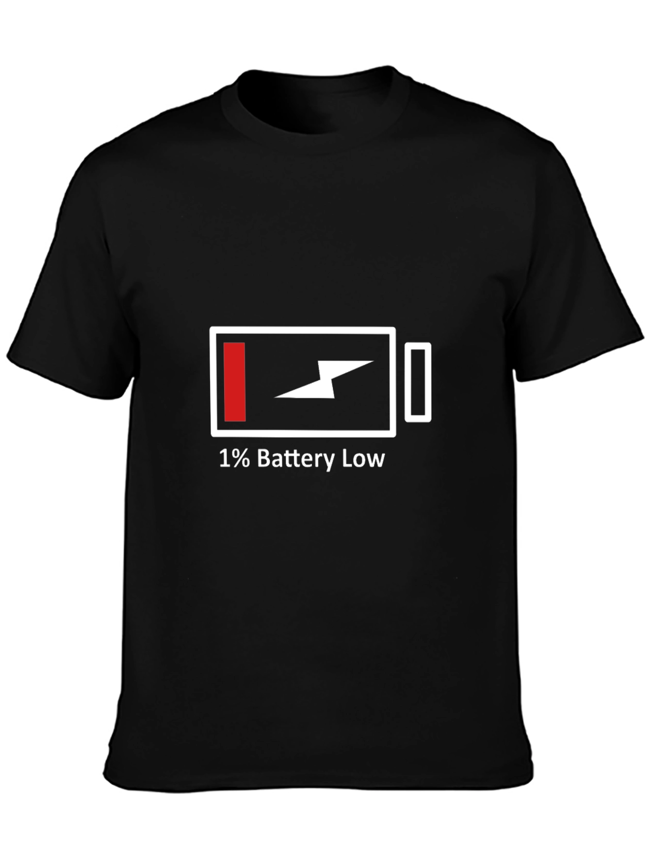 1% Battery Low Funny Graphic Tee