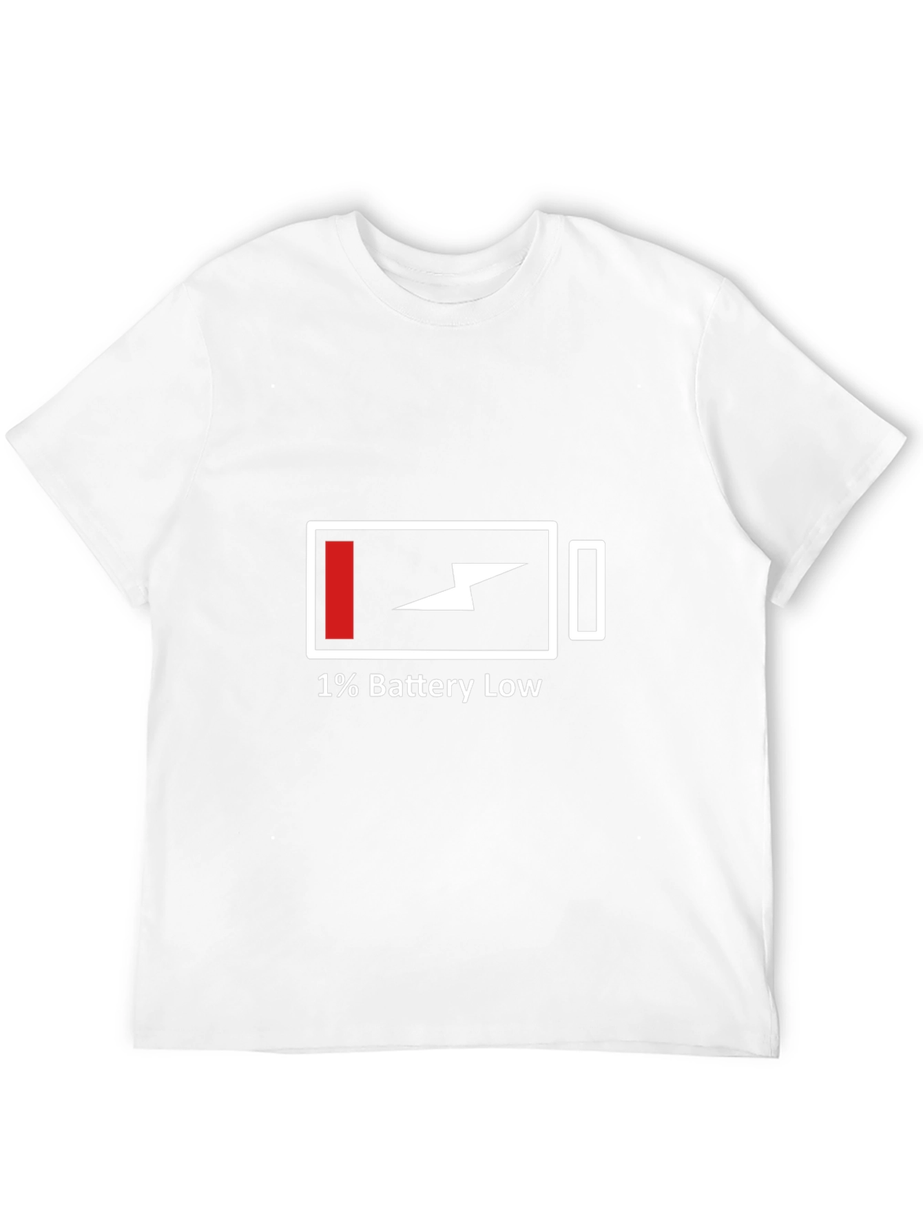 1% Battery Low Funny Graphic Tee