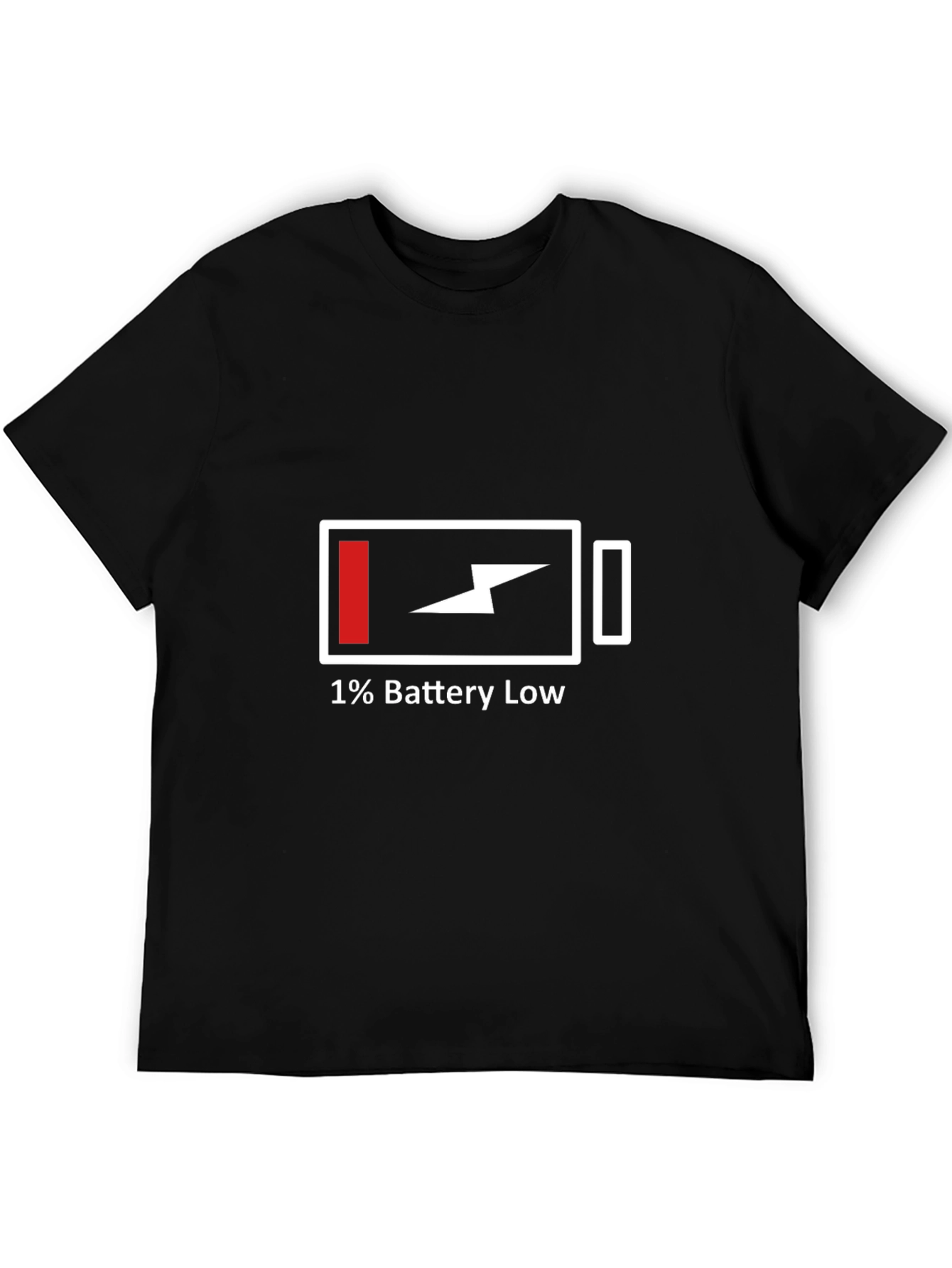 1% Battery Low Funny Graphic Tee