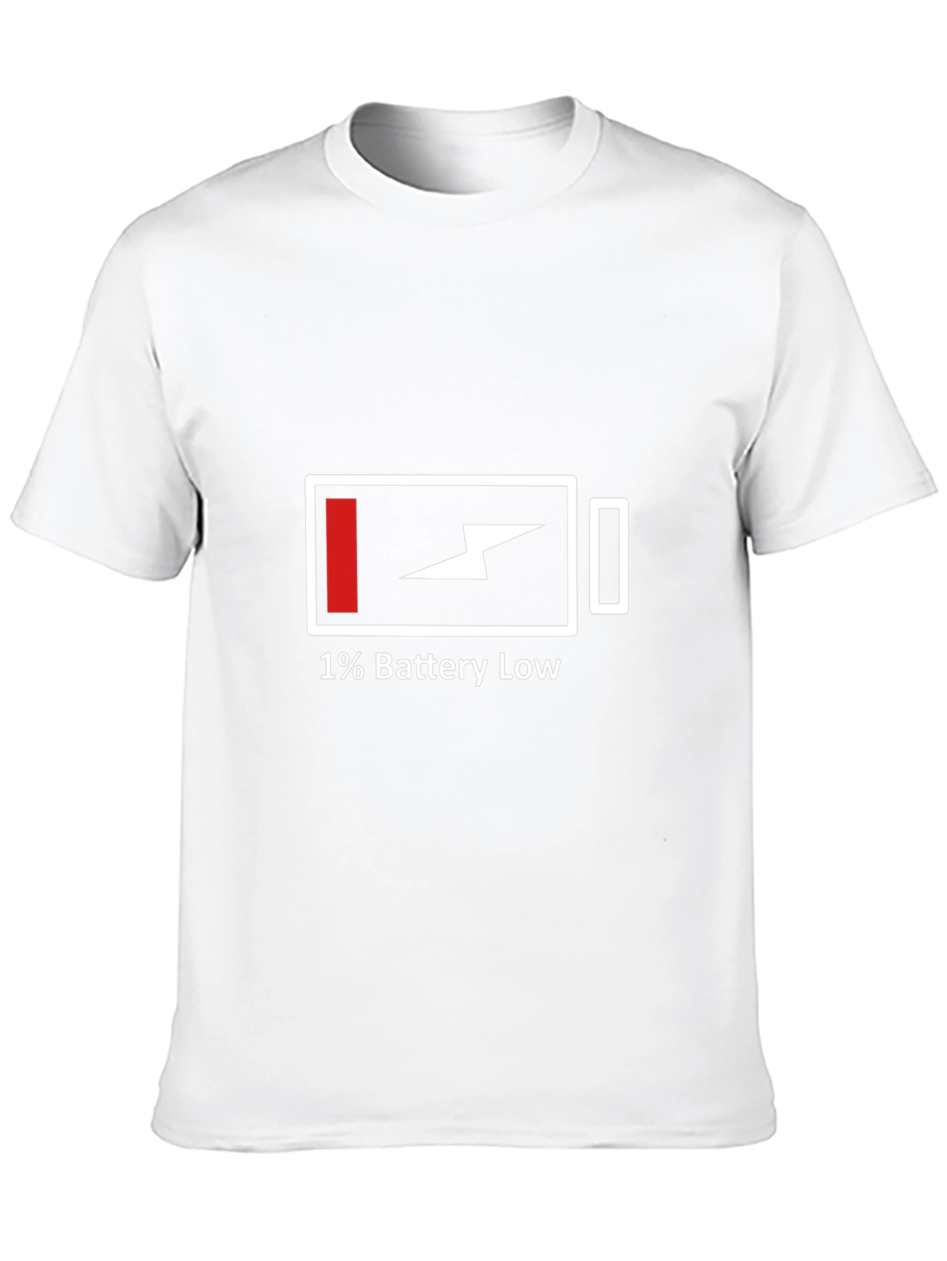 1% Battery Low Funny Graphic Tee