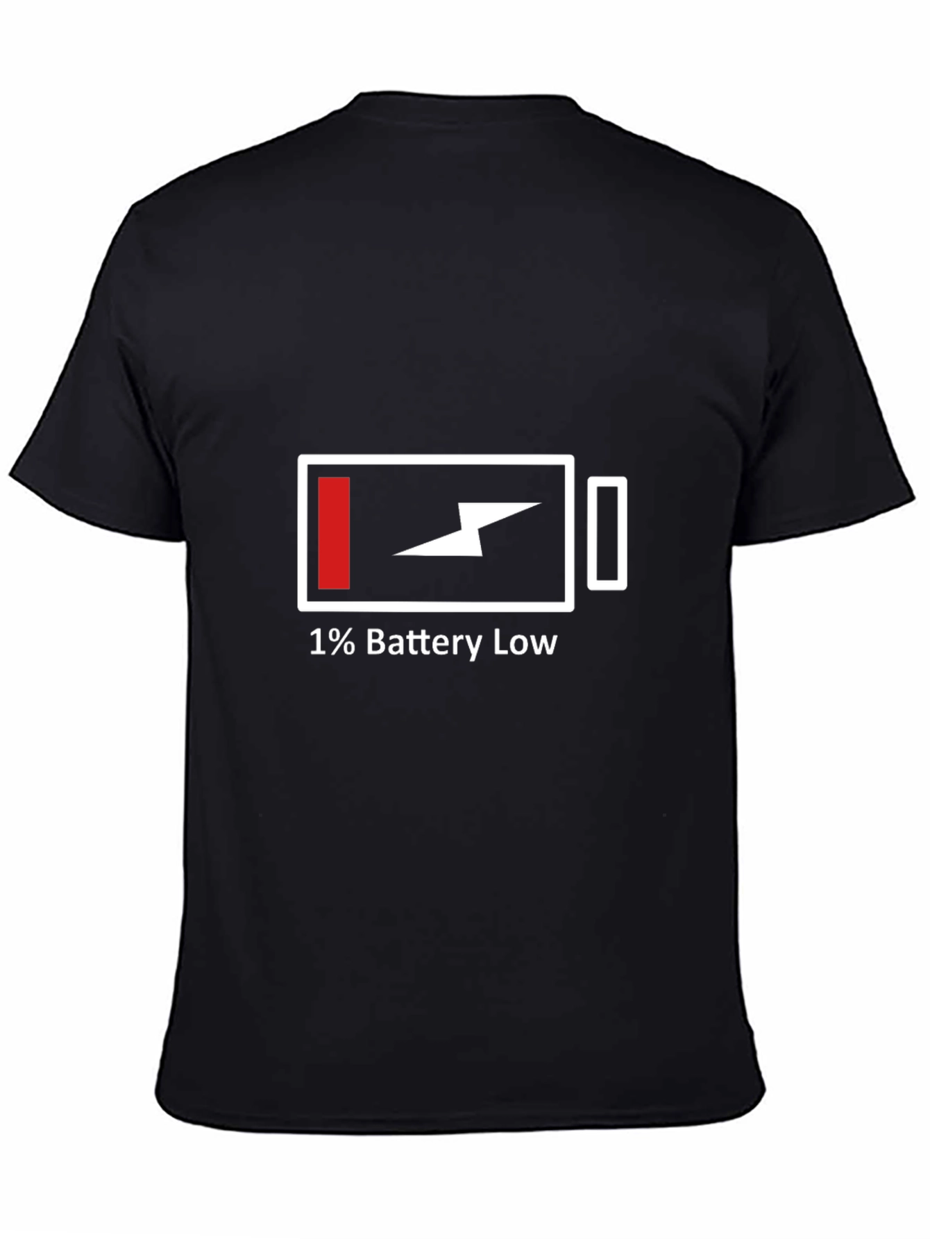 1% Battery Low Funny Graphic Tee