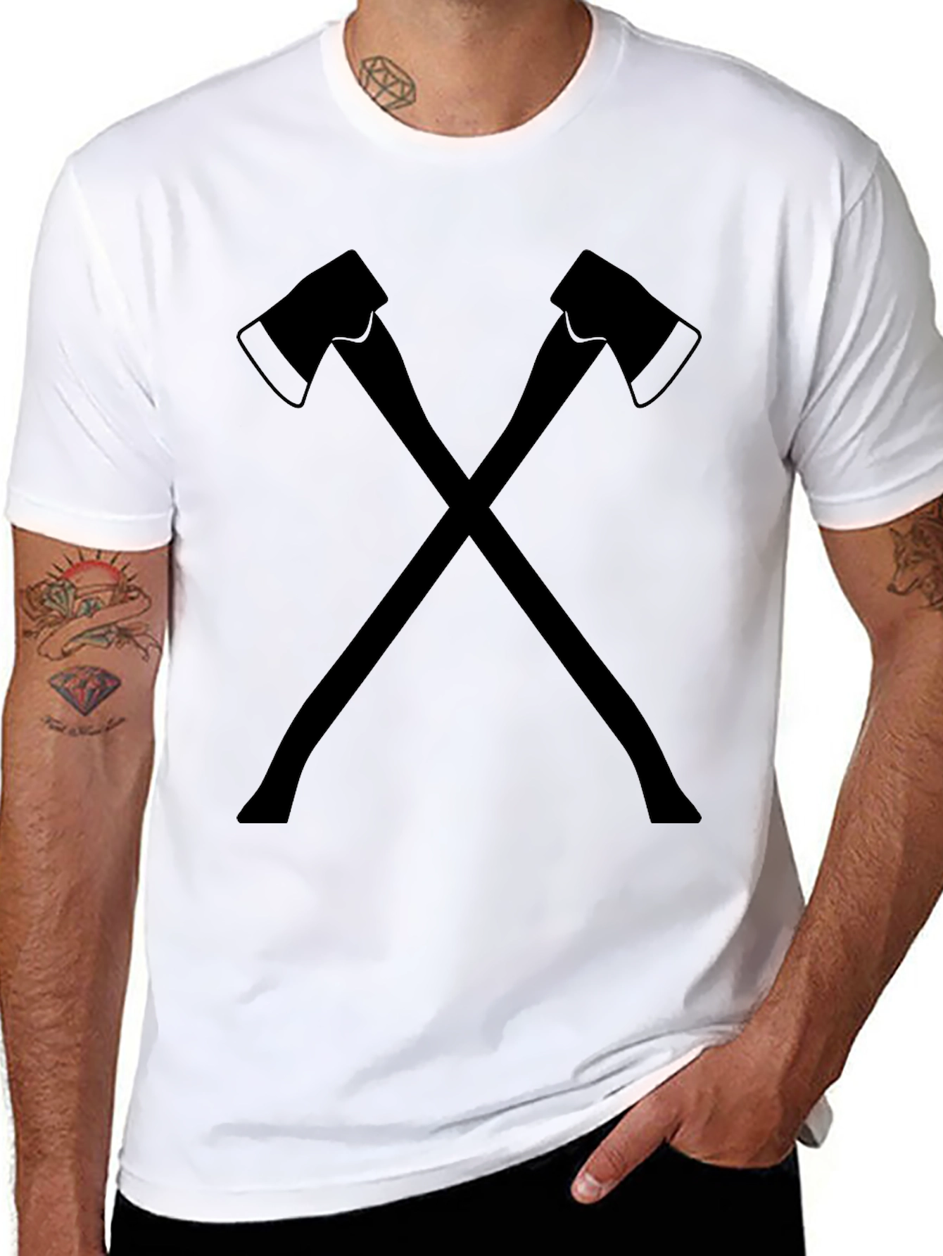 Axe Crossed Graphic Tee - Lumberjack Style