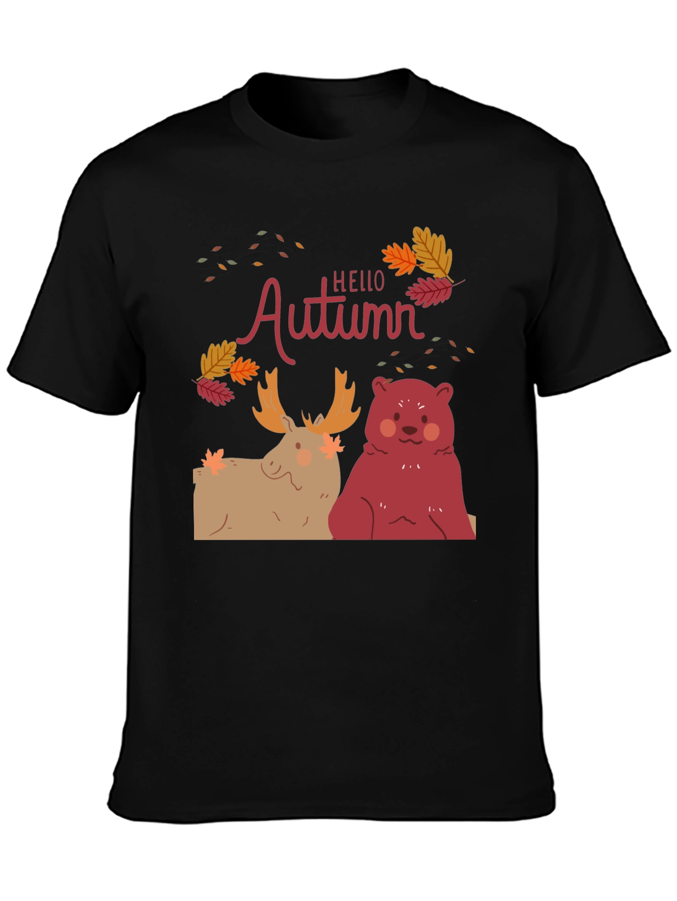 Hello Autumn T-Shirt - Moose and Bear Design