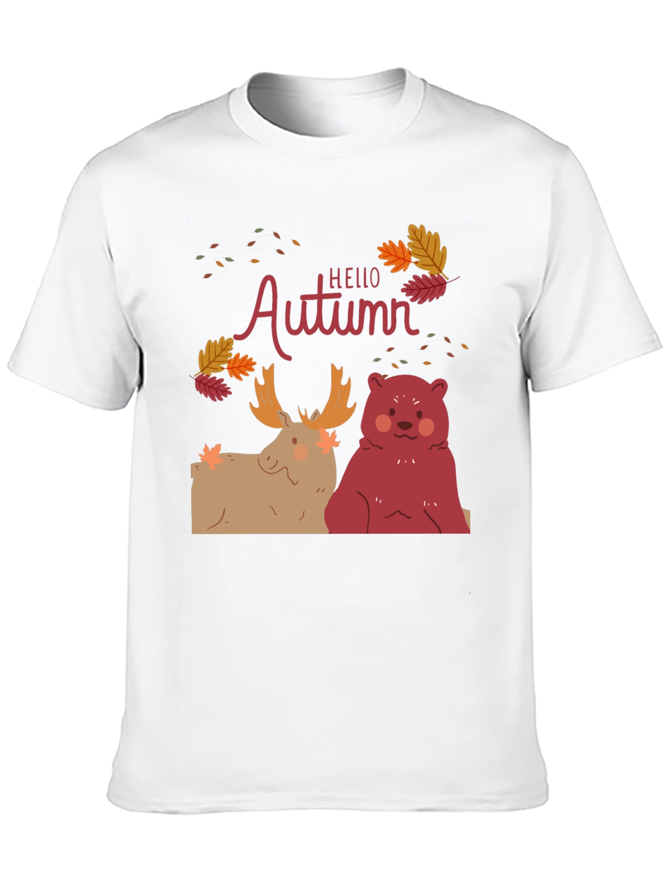 Hello Autumn T-Shirt - Moose and Bear Design